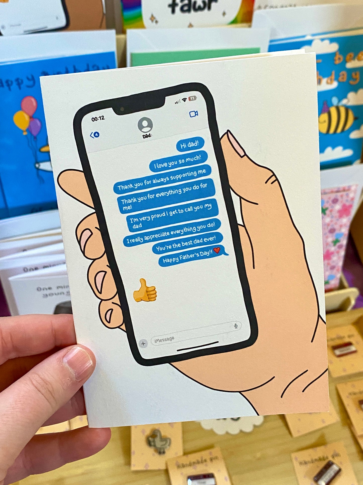 Father's day text chain - greetings card