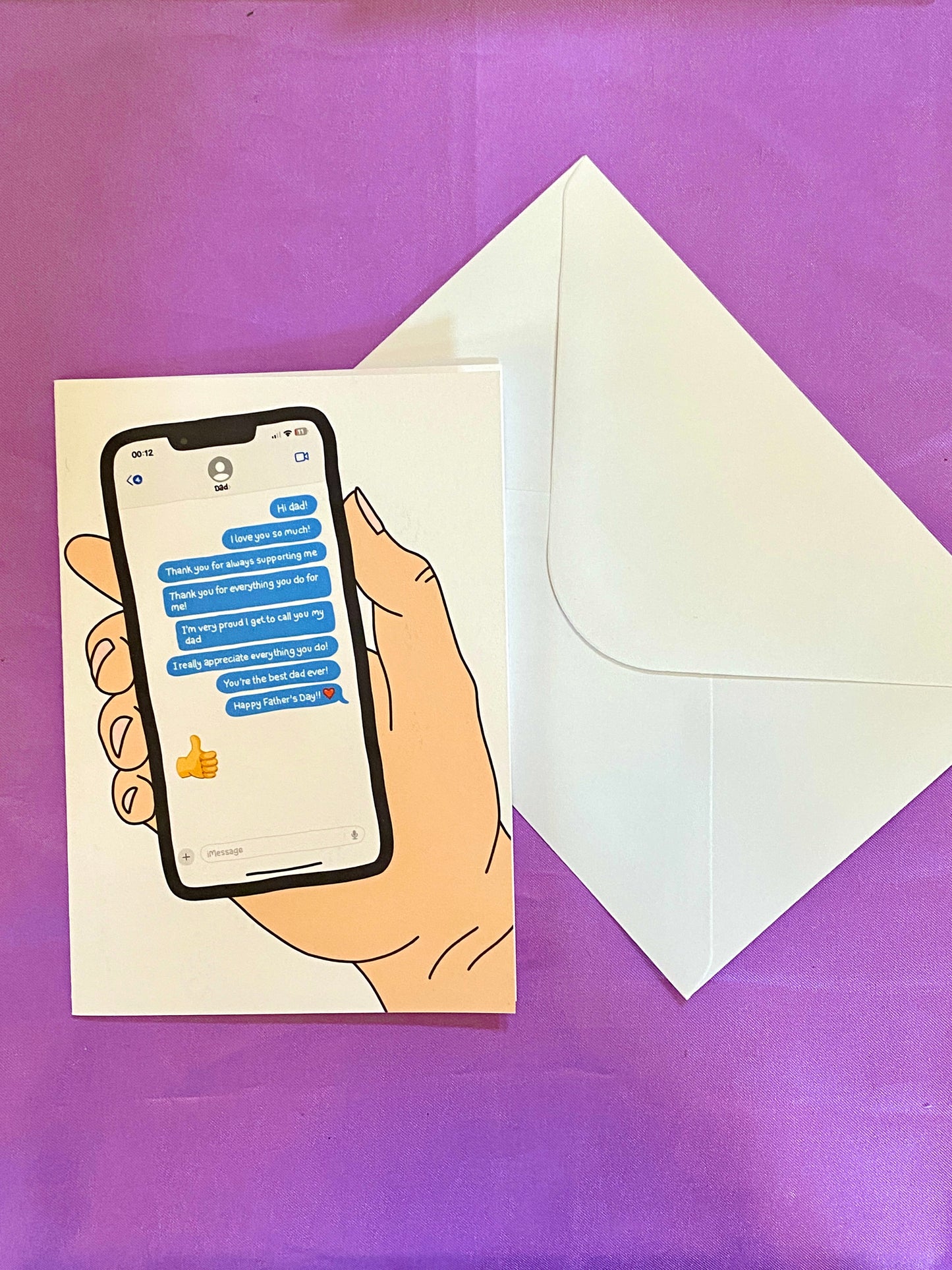 Father's day text chain - greetings card