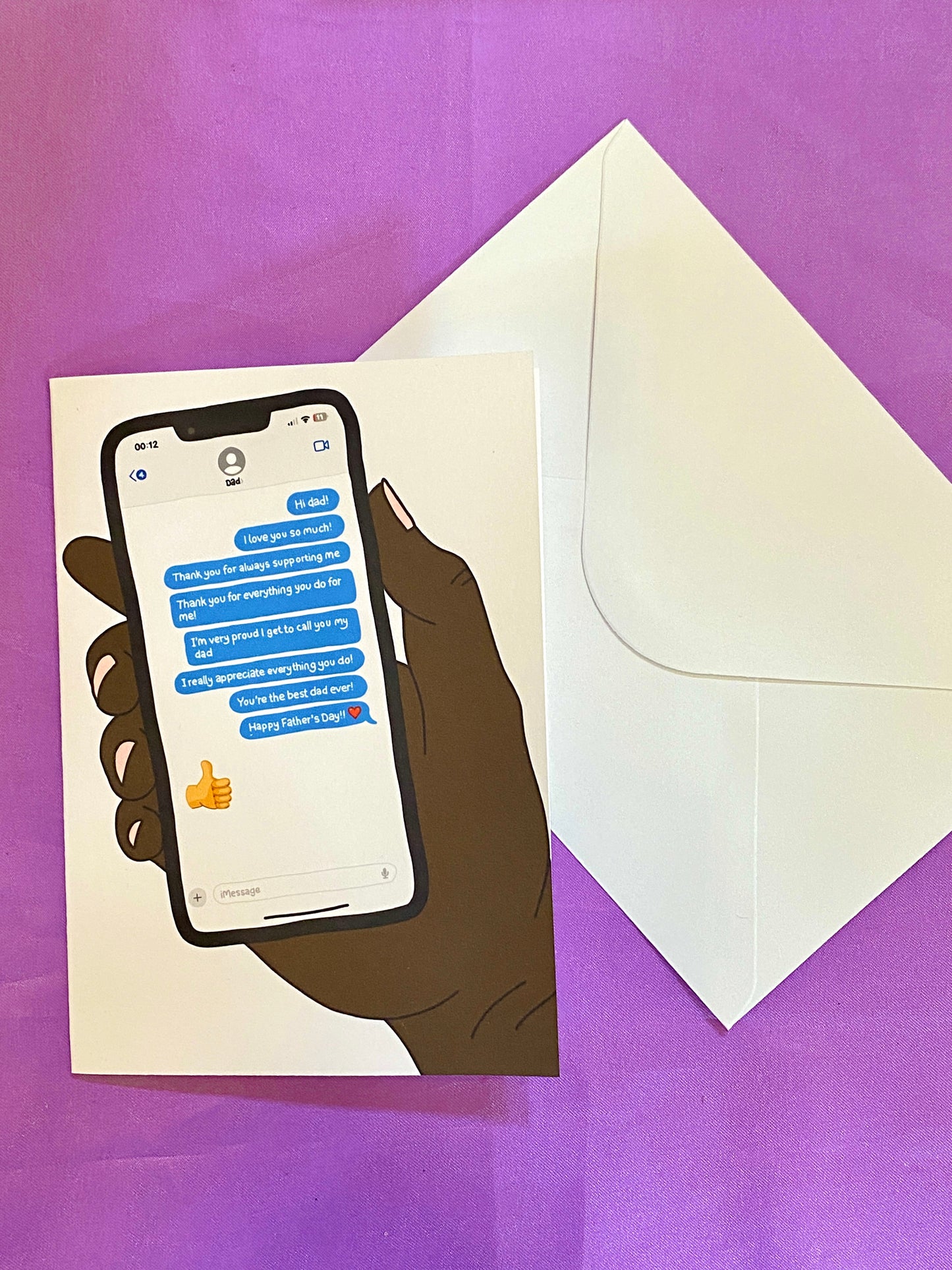 Father's day text chain - greetings card