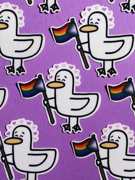 Kevin the duck sticker - Pride edition