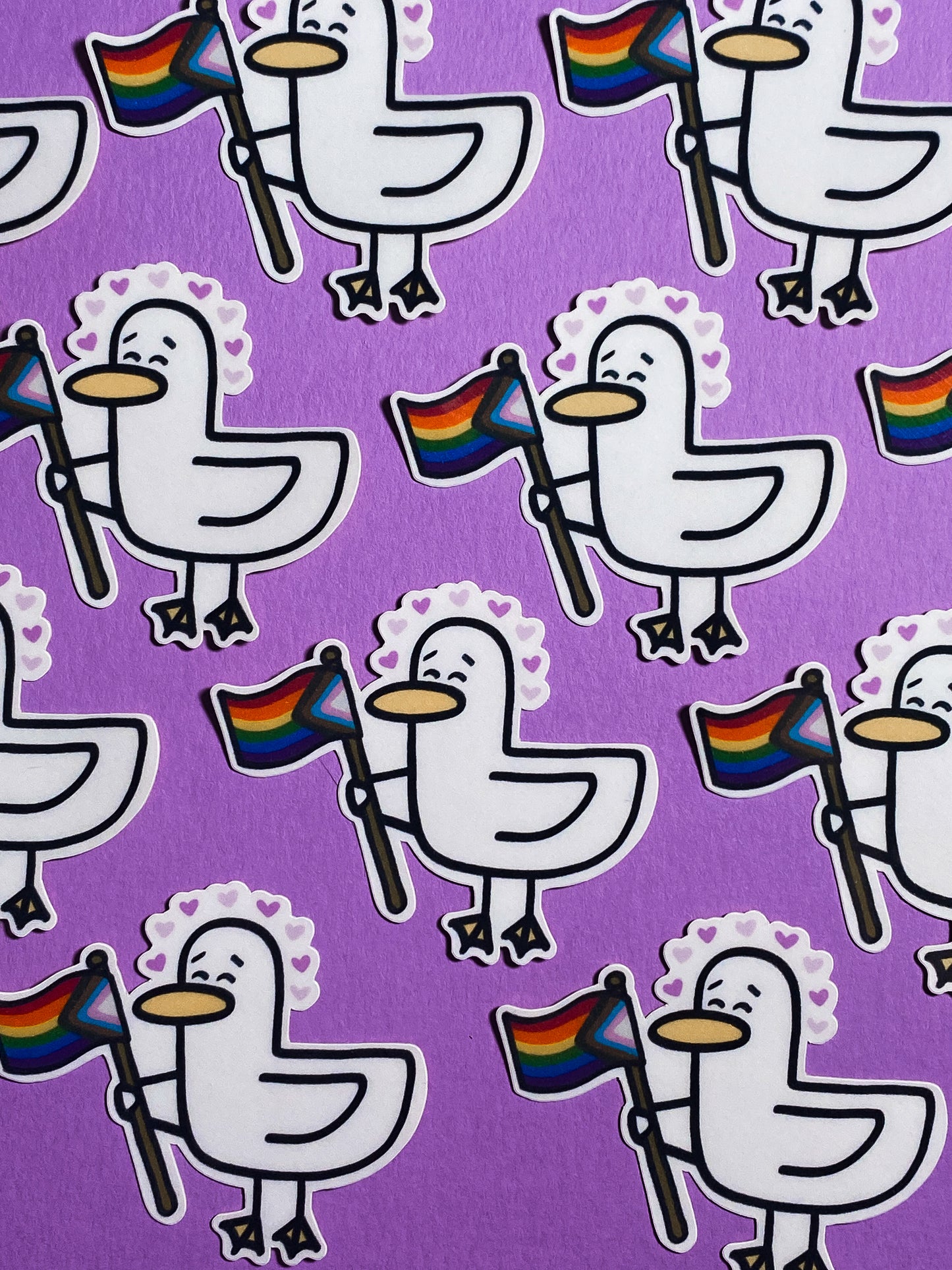 Kevin the duck sticker - Pride edition