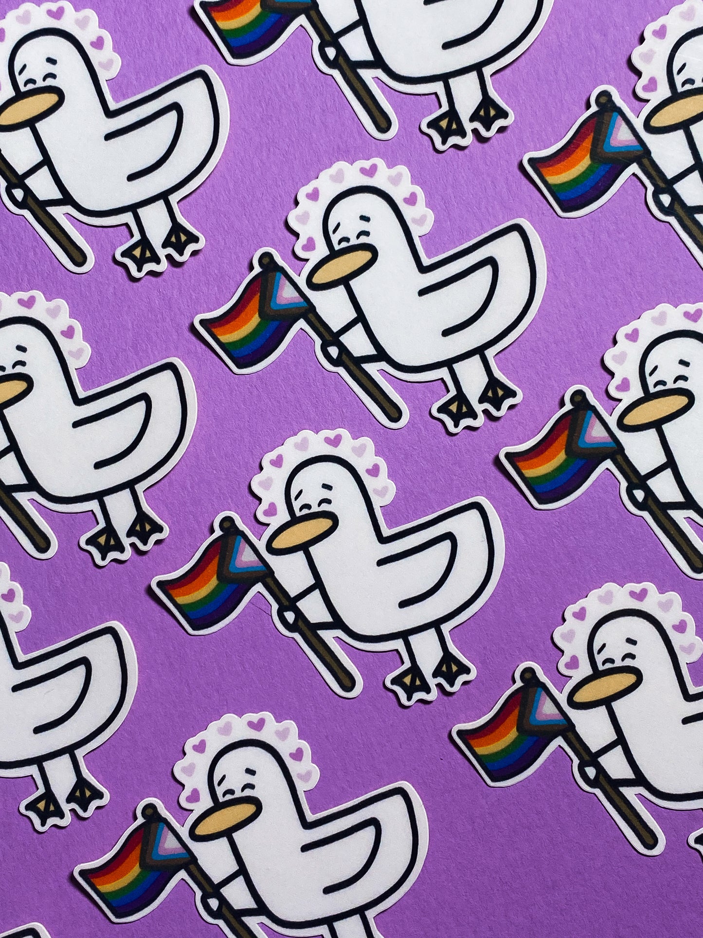 Kevin the duck sticker - Pride edition