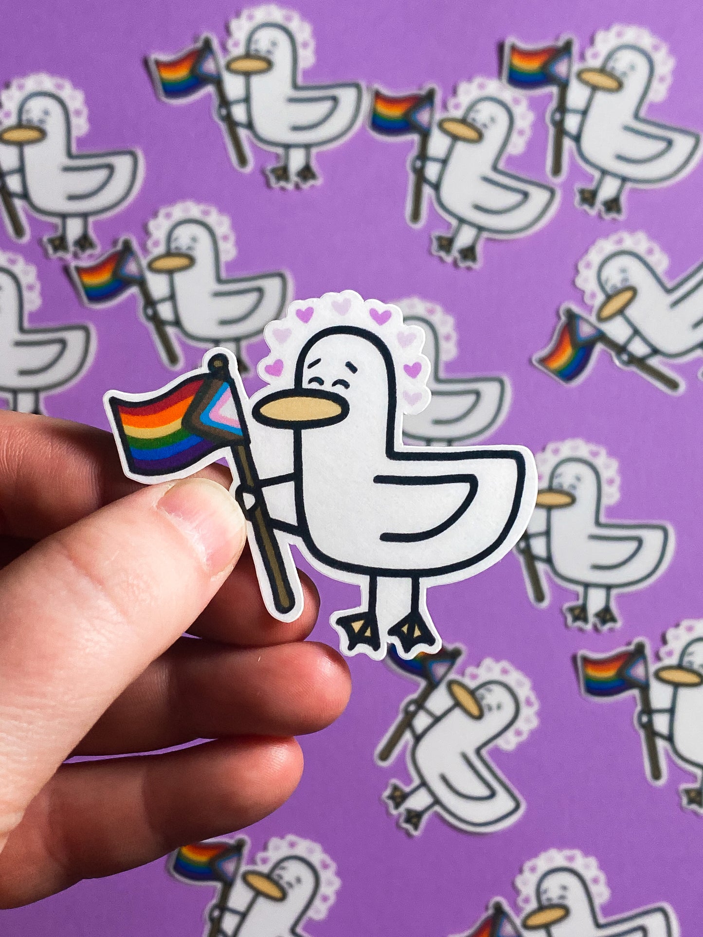 Kevin the duck sticker - Pride edition