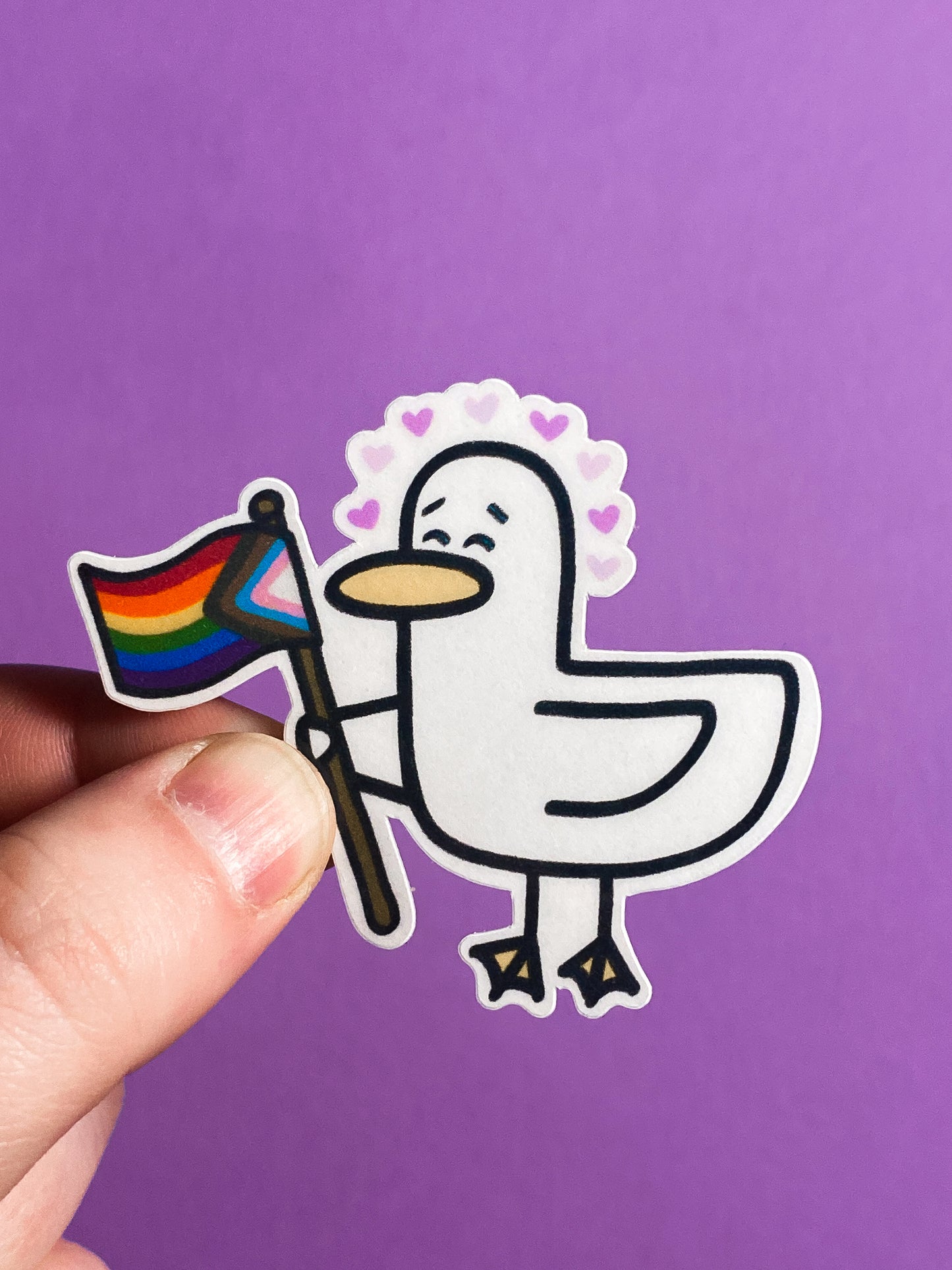 Kevin the duck sticker - Pride edition