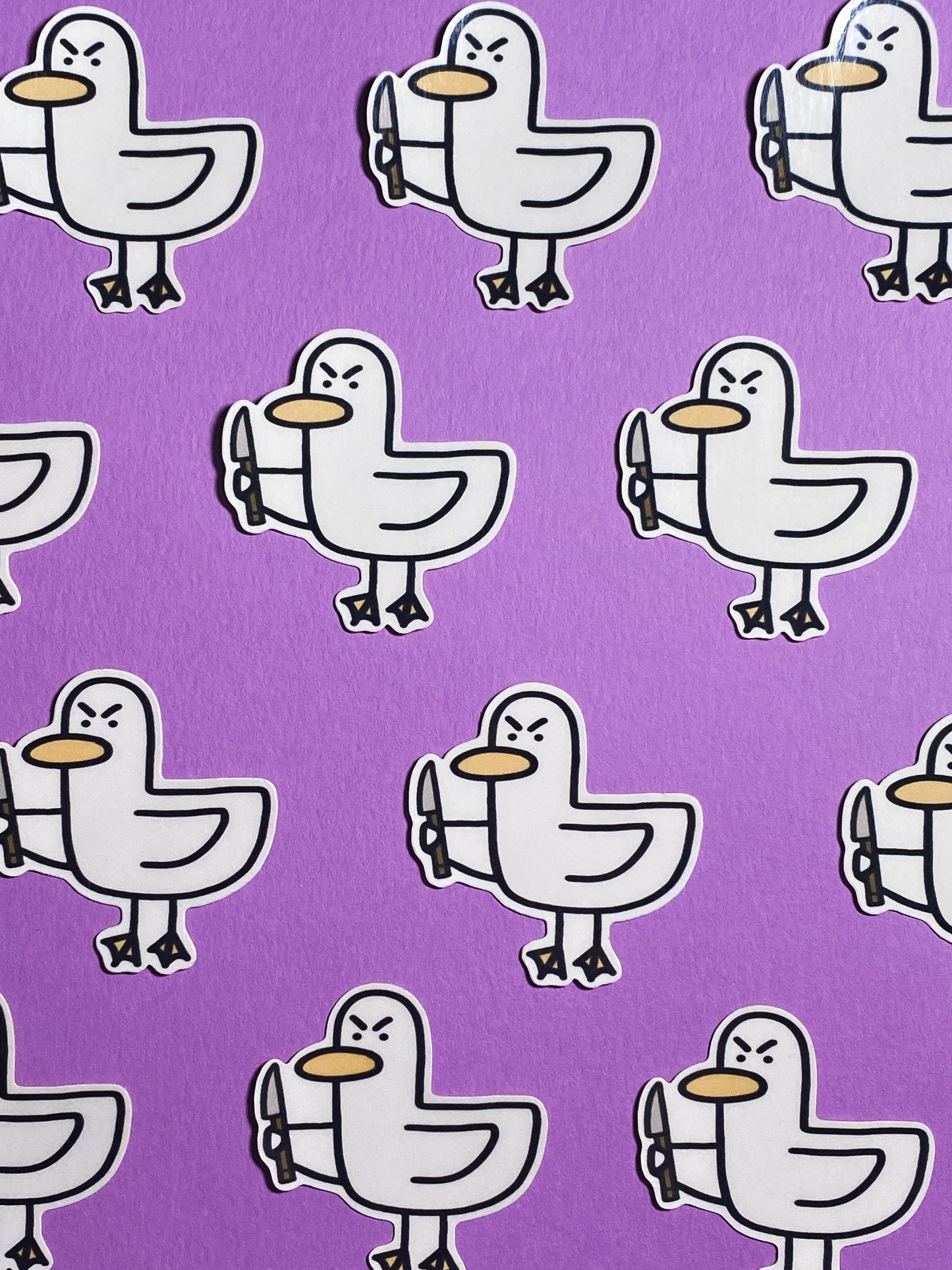 Kevin the duck sticker - knife edition