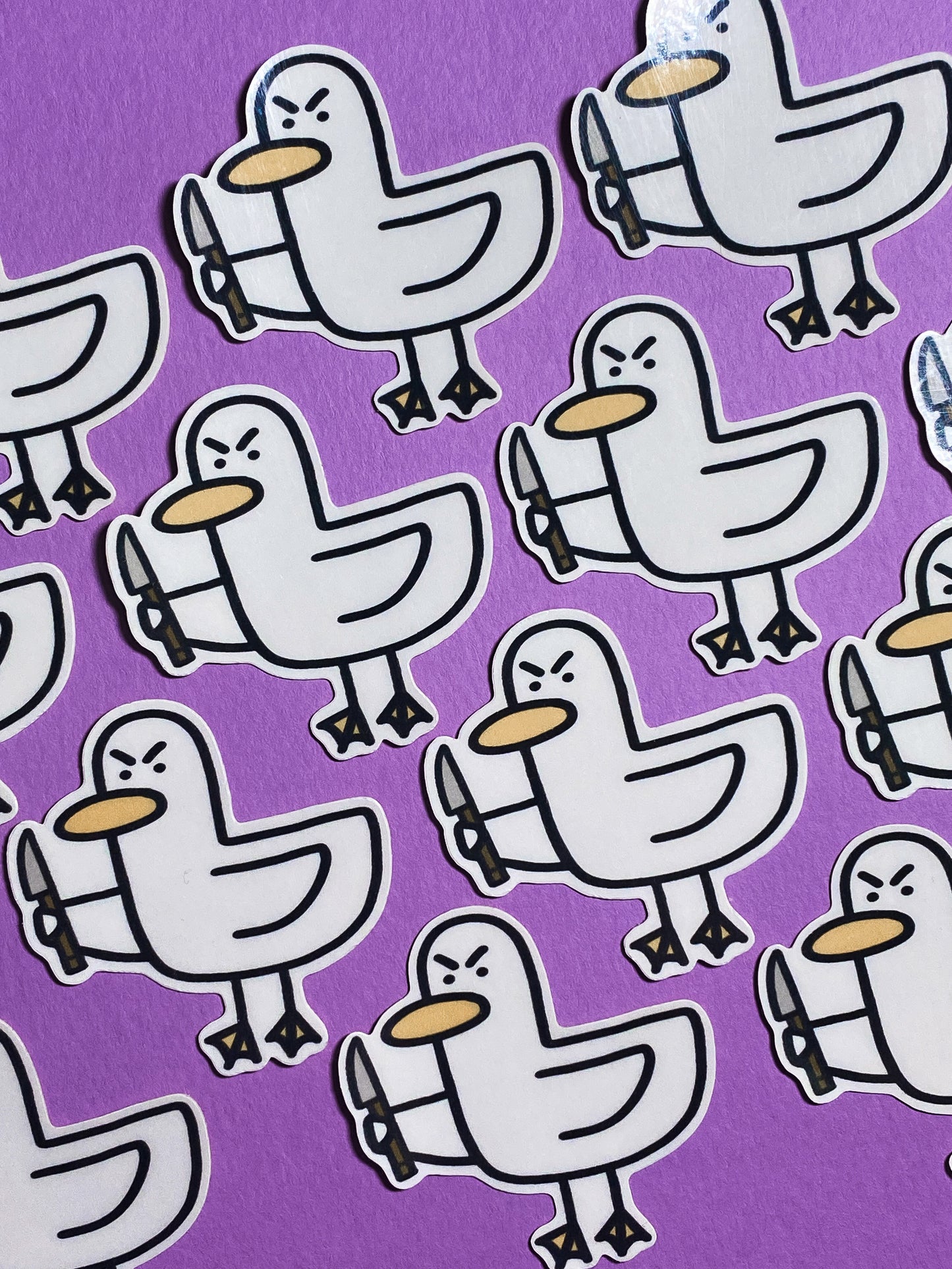 Kevin the duck sticker - knife edition