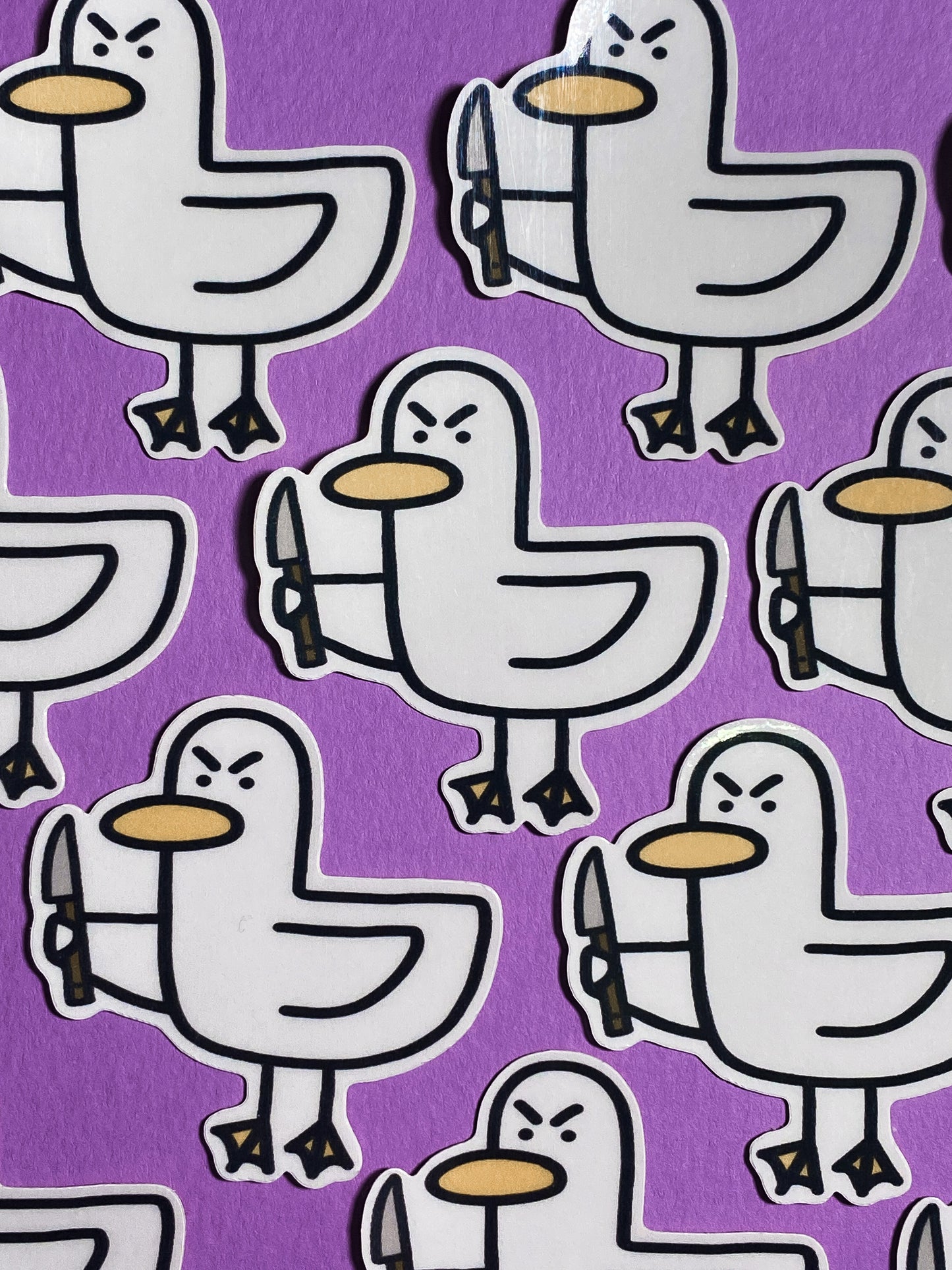 Kevin the duck sticker - knife edition