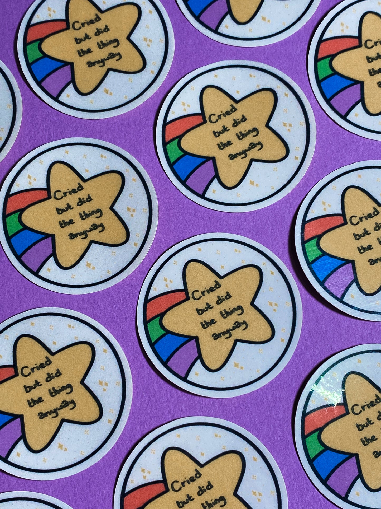 Cried but did the thing anyway sticker