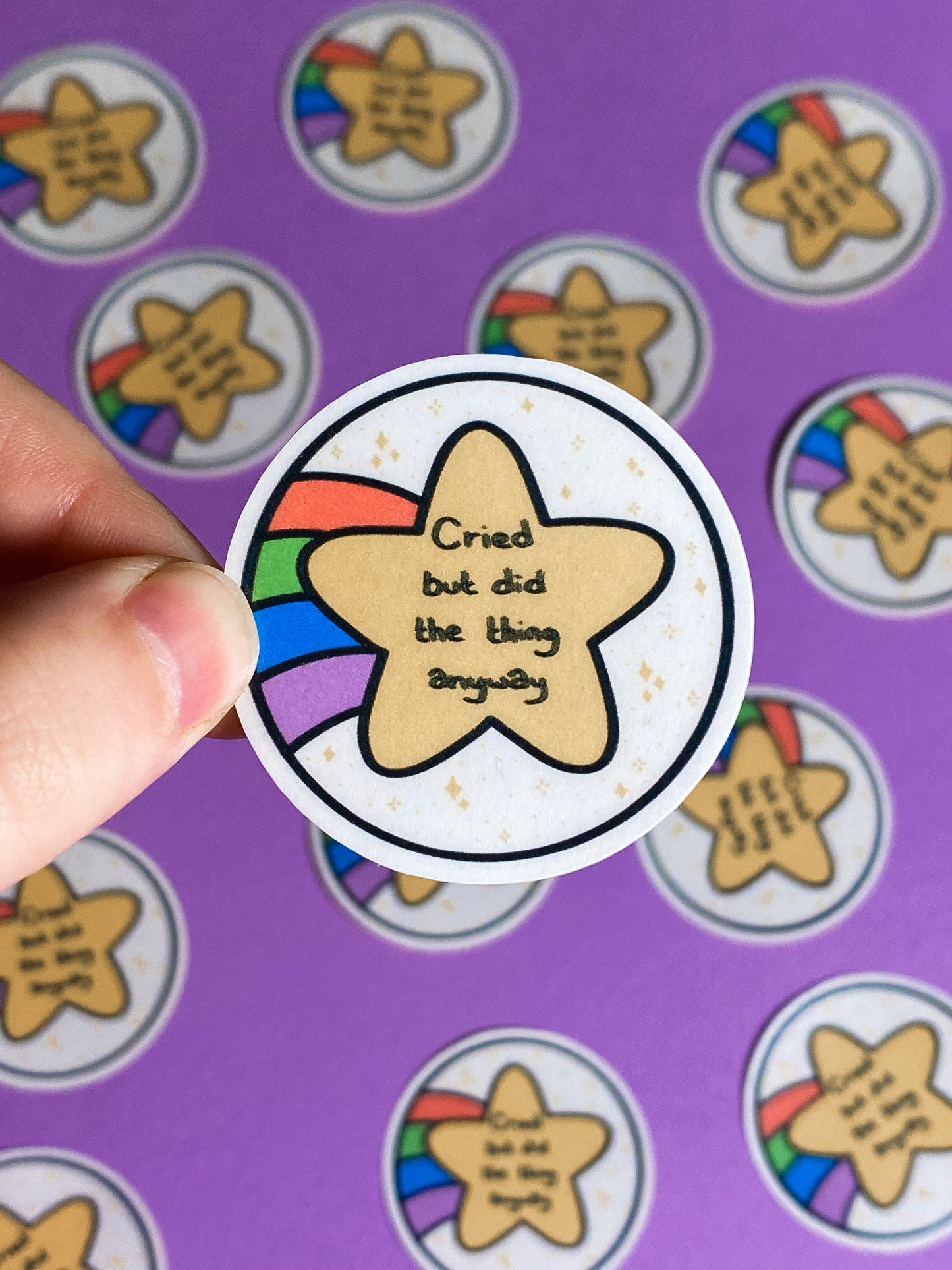 Cried but did the thing anyway sticker