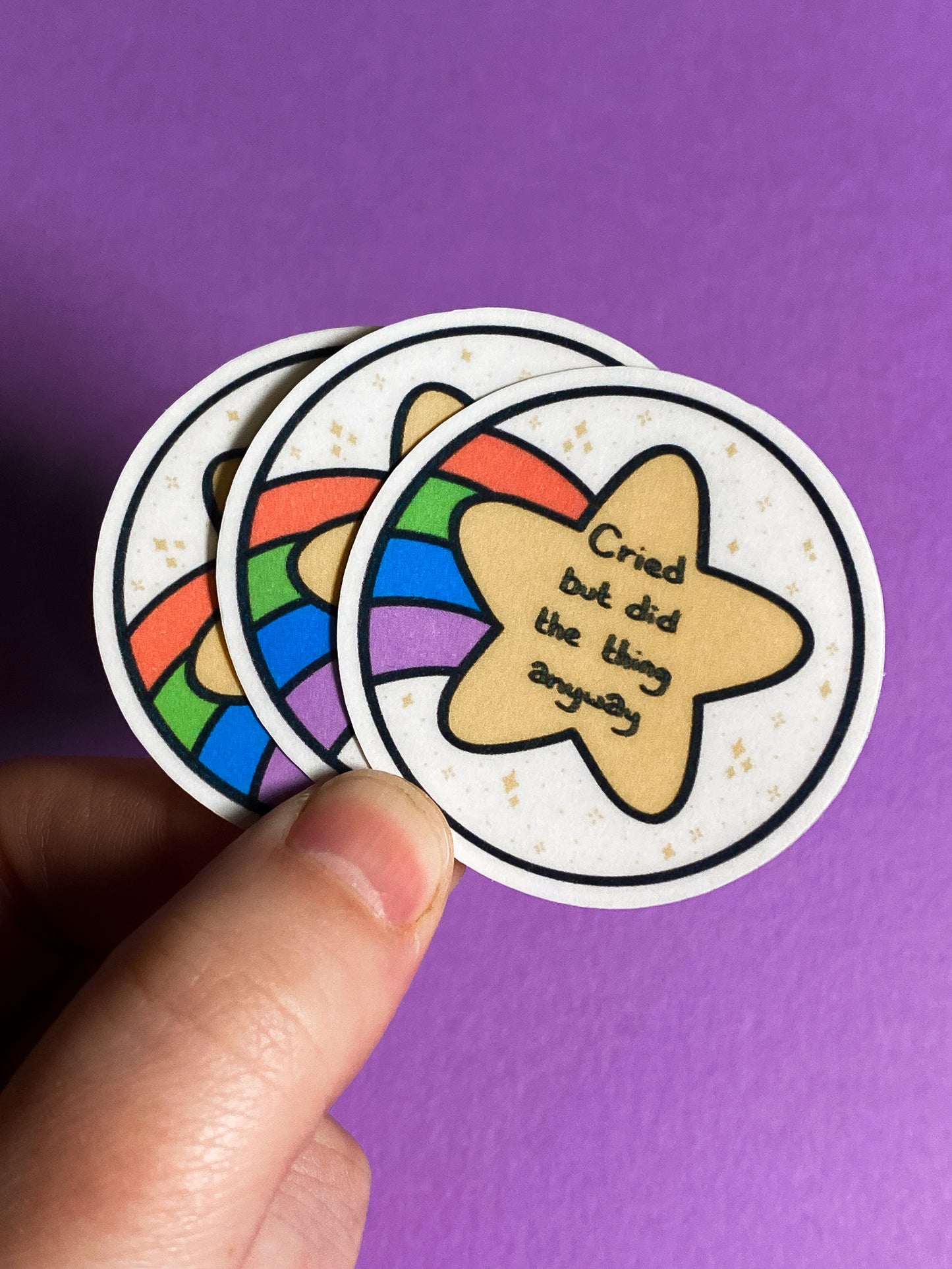 Cried but did the thing anyway sticker