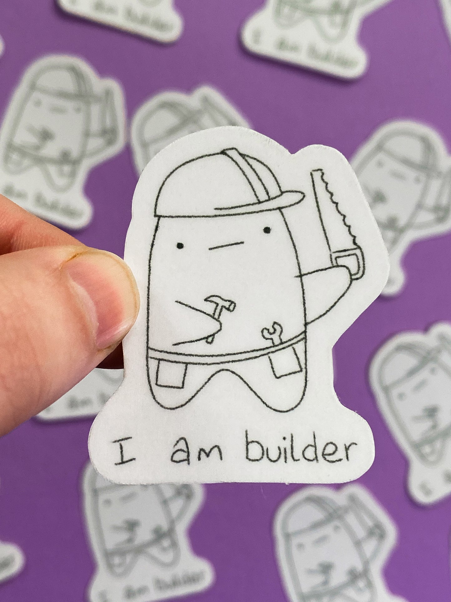 I am builder ghostie sticker
