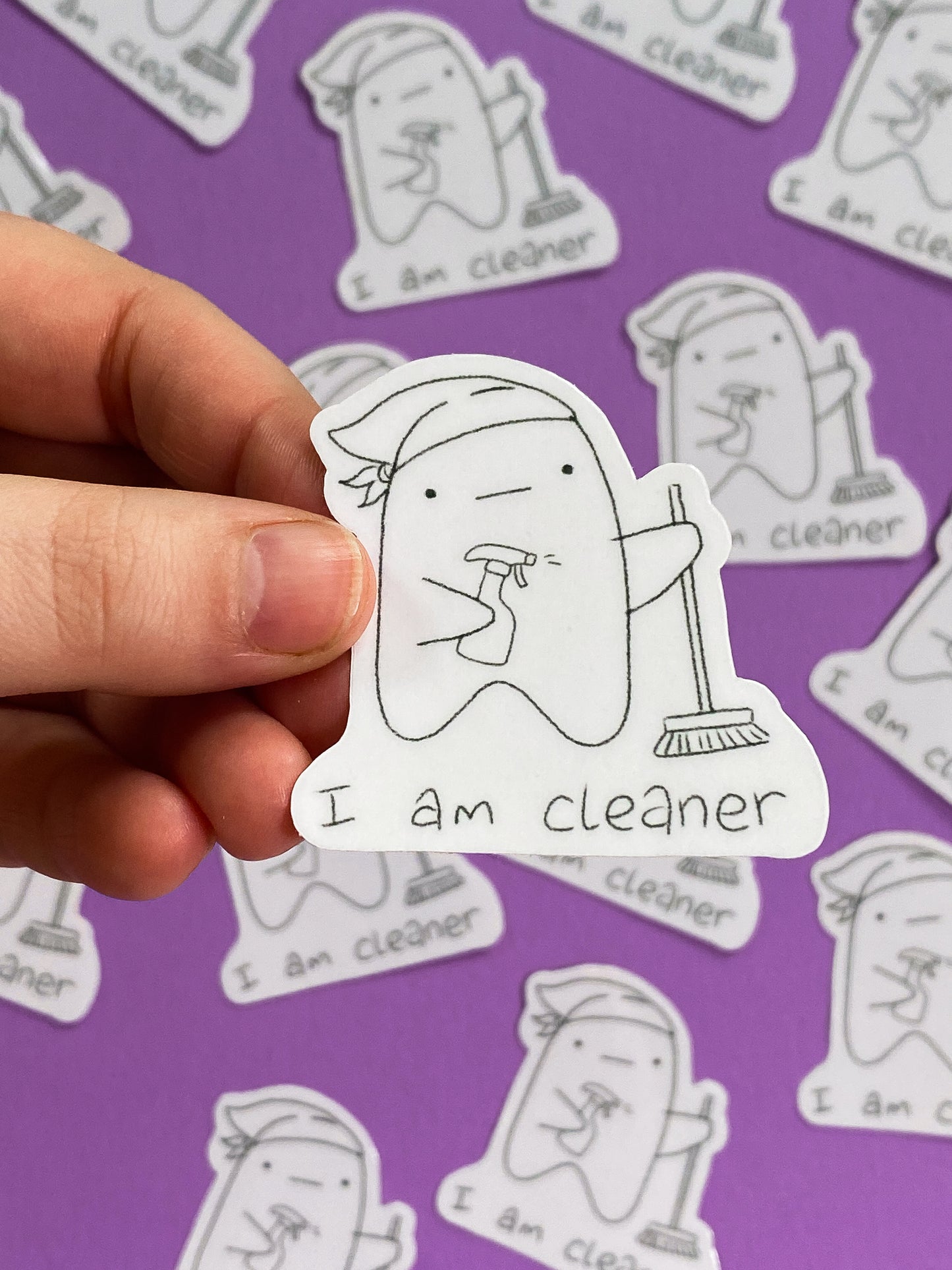 I am cleaner ghostie sticker