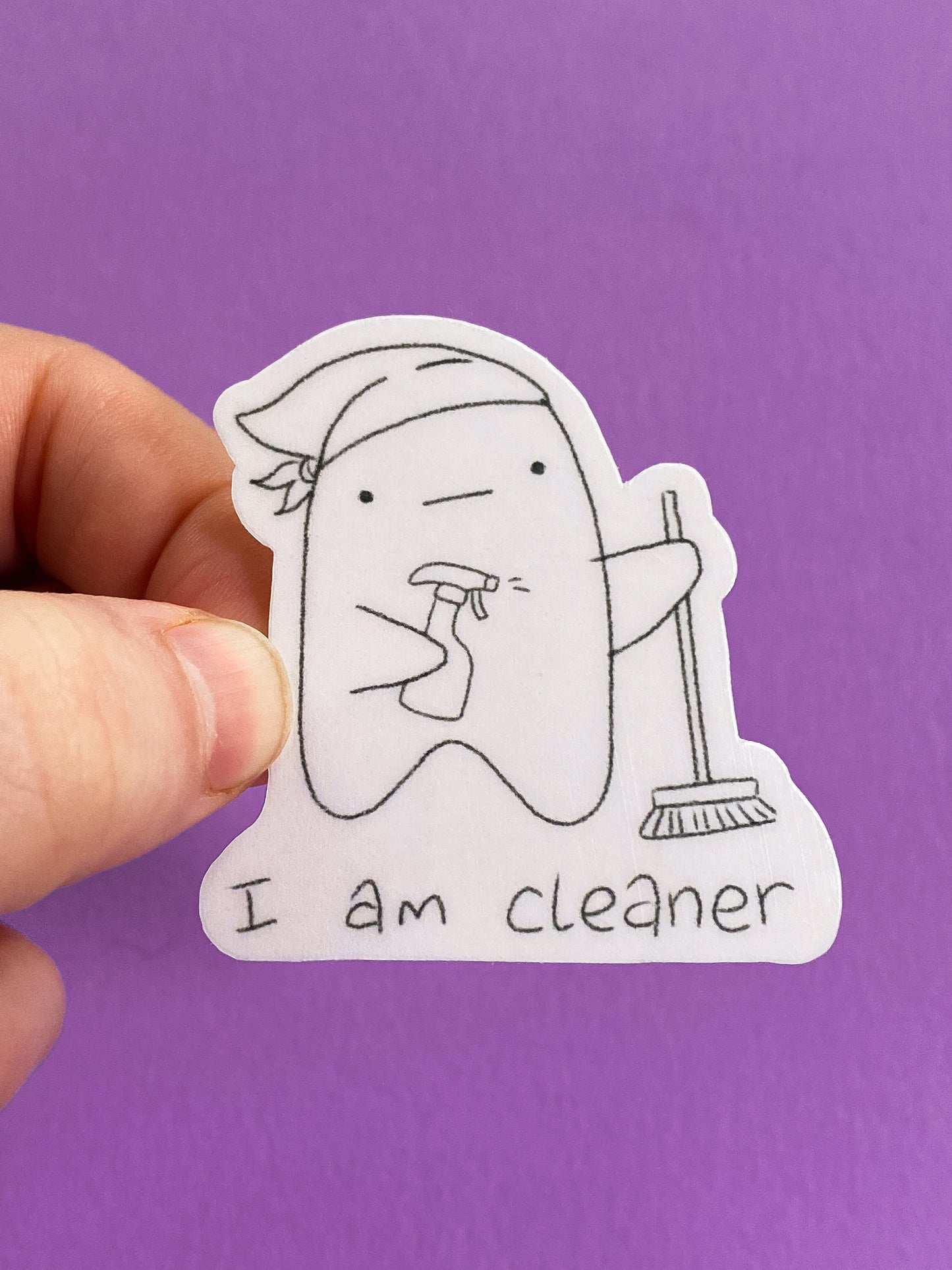 I am cleaner ghostie sticker