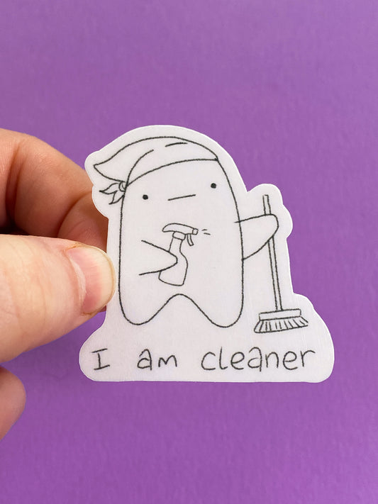 I am cleaner ghostie sticker