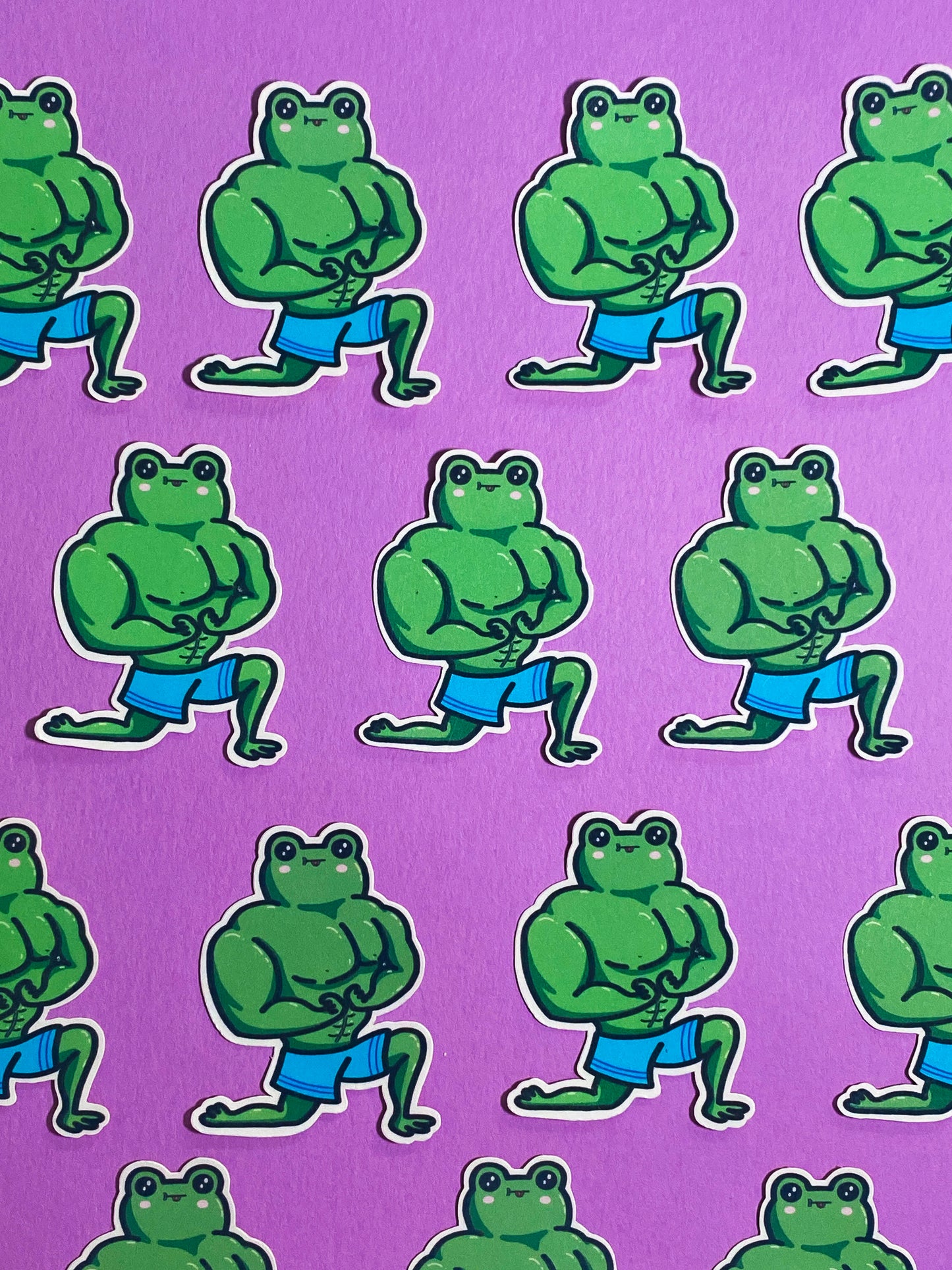 Muscley frog sticker sticker