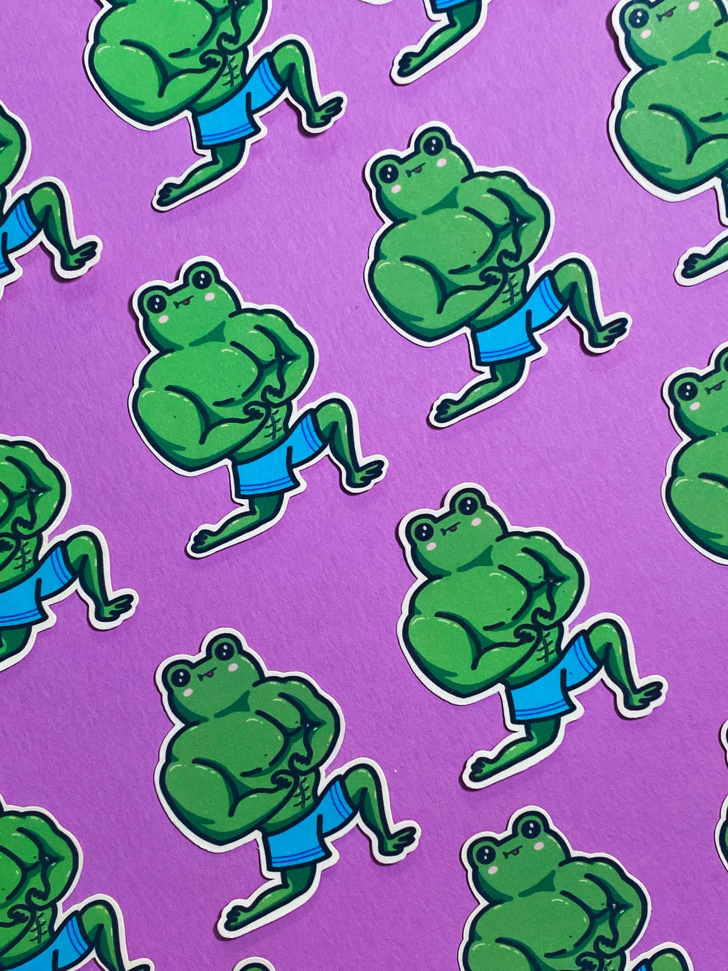 Muscley frog sticker sticker