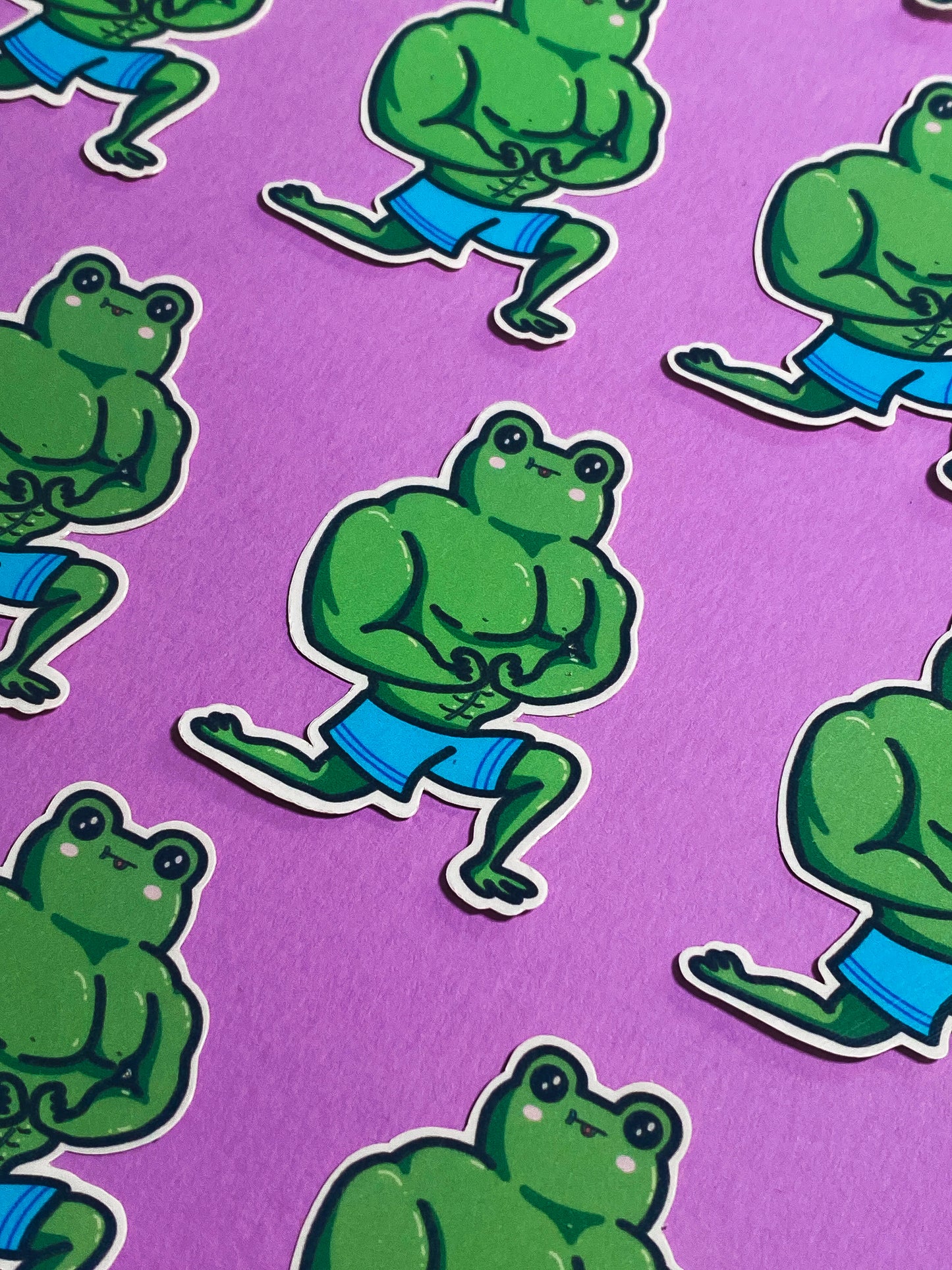 Muscley frog sticker sticker