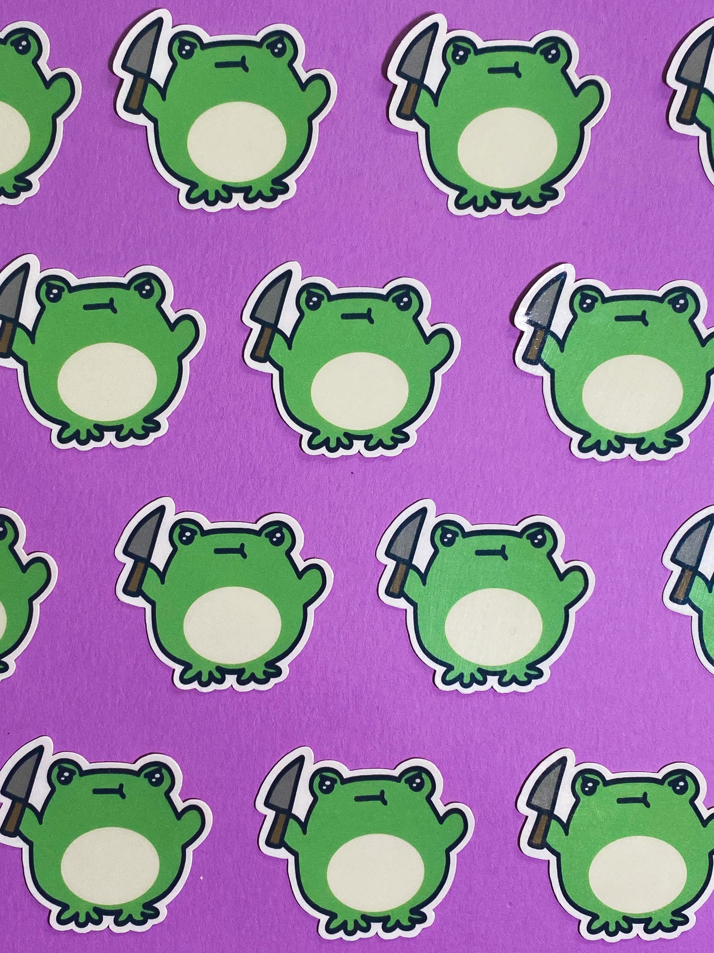 Froggo with a knife sticker