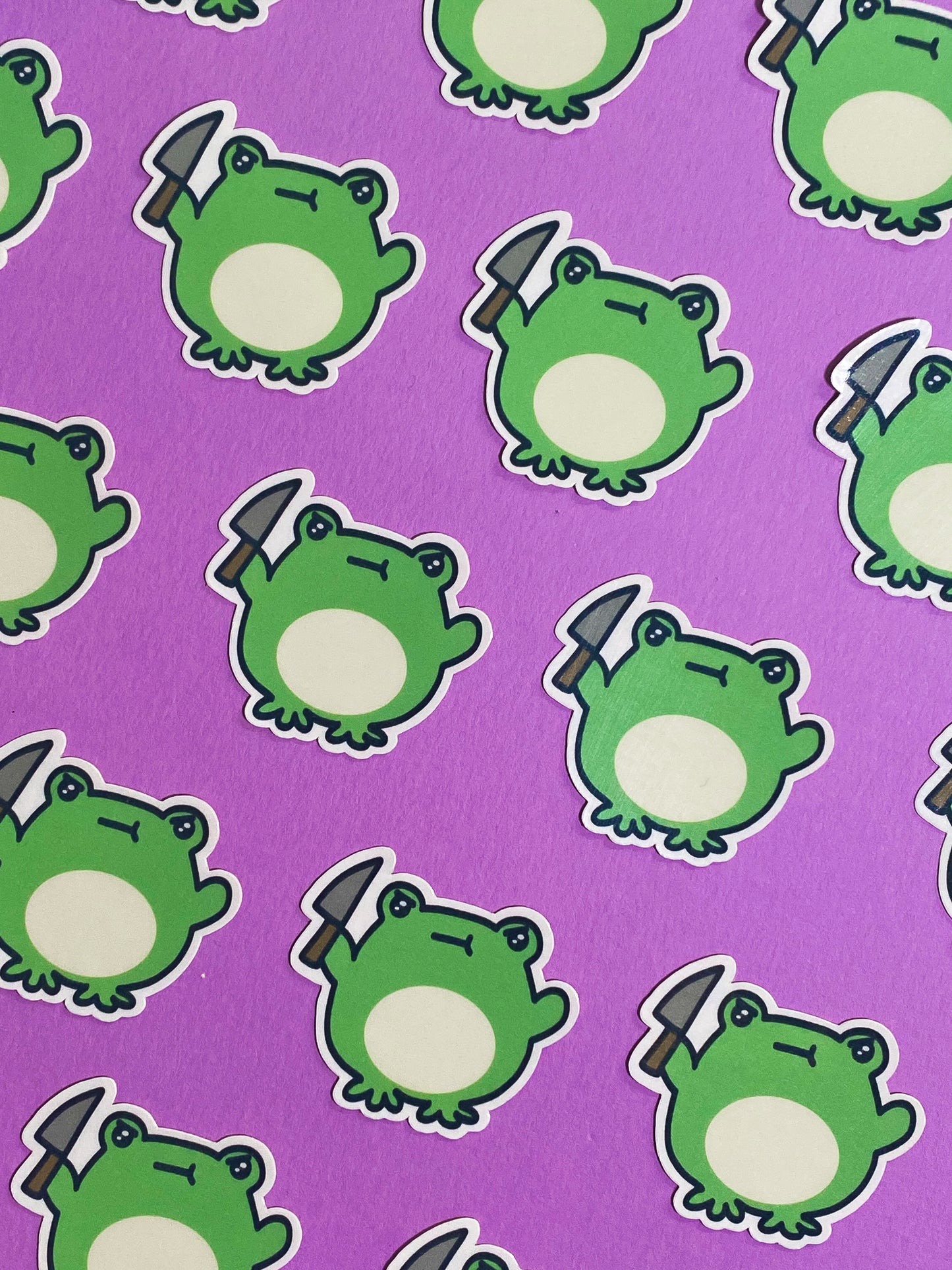 Froggo with a knife sticker