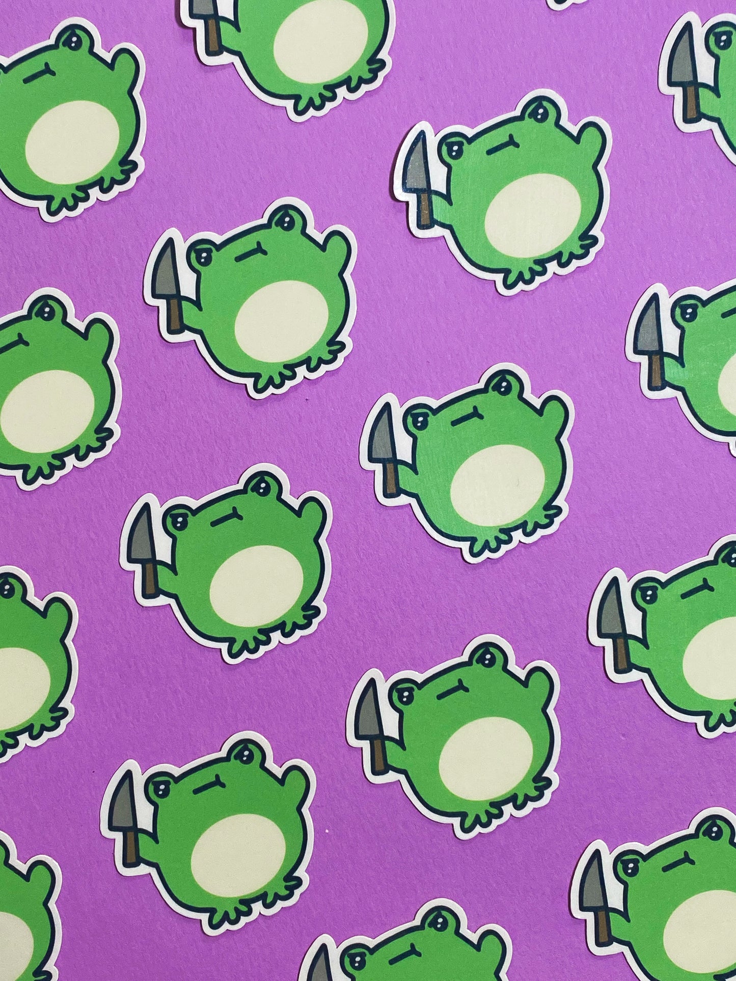 Froggo with a knife sticker