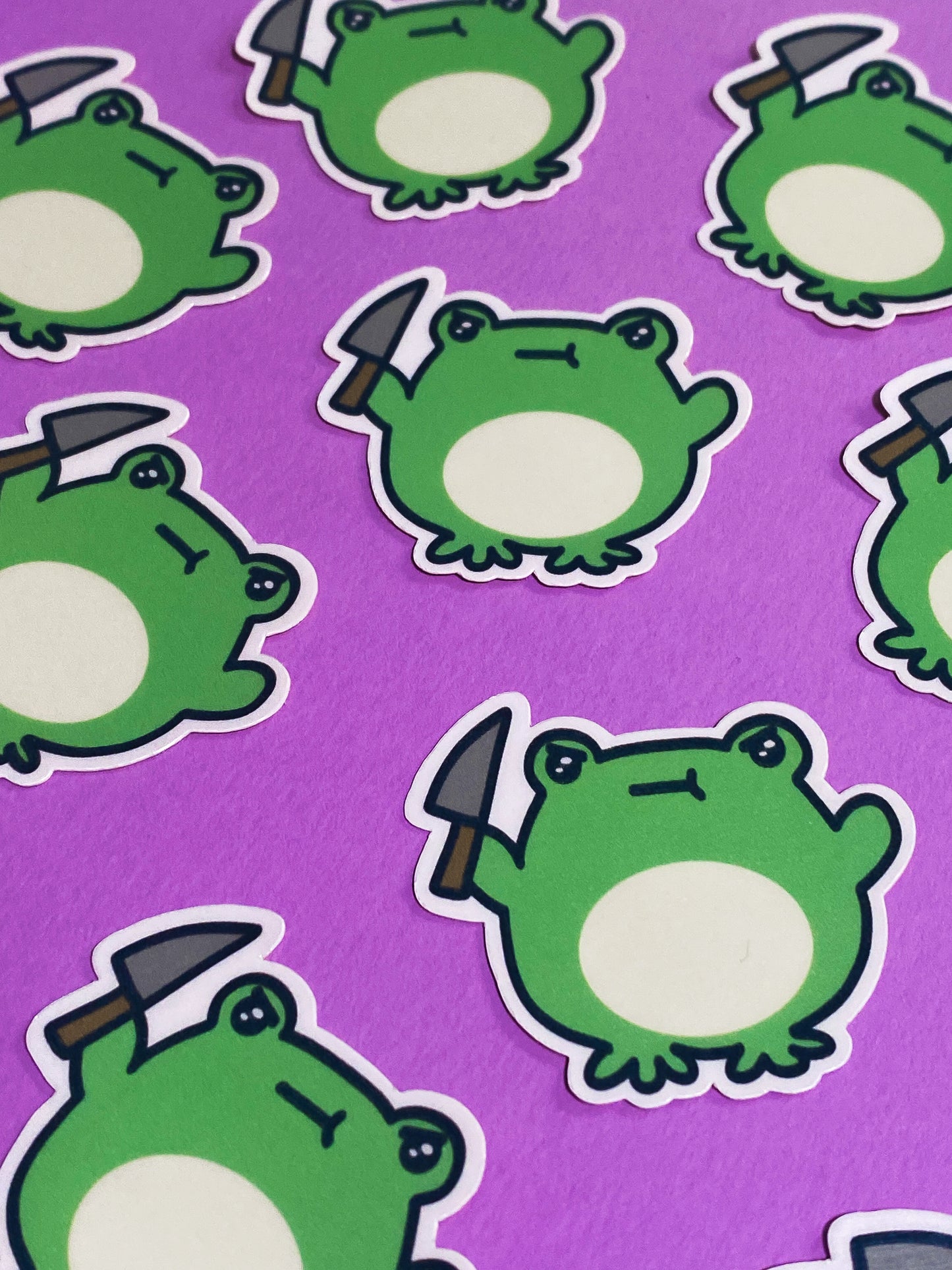 Froggo with a knife sticker