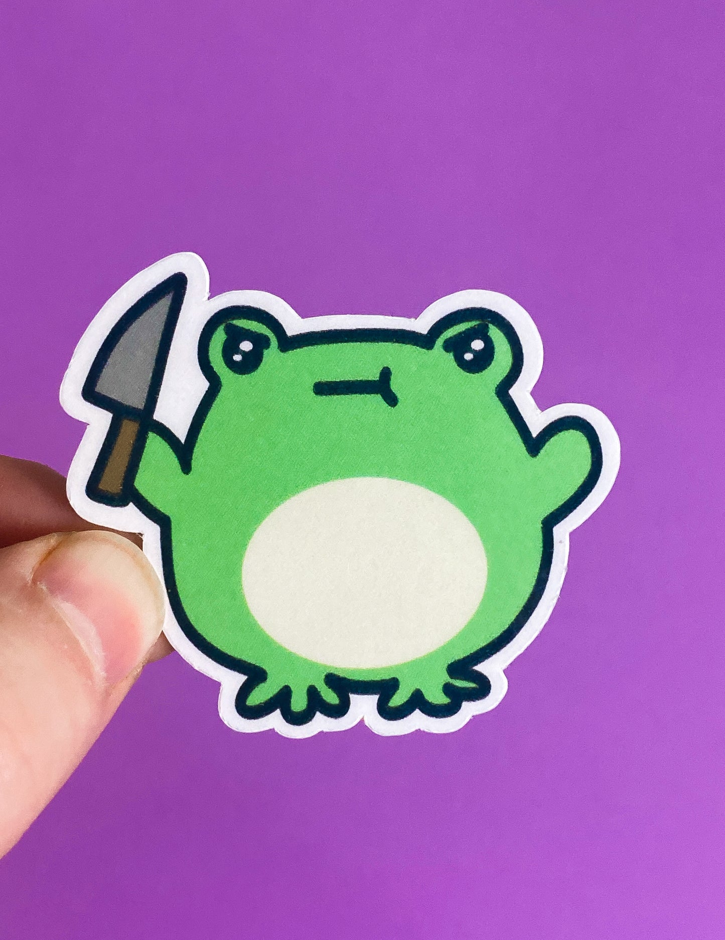 Froggo with a knife sticker