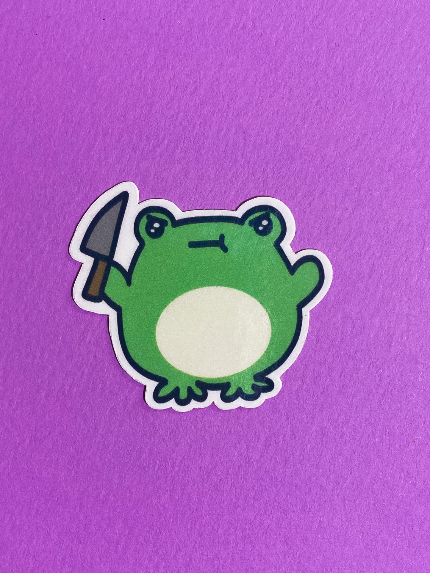 Froggo with a knife sticker