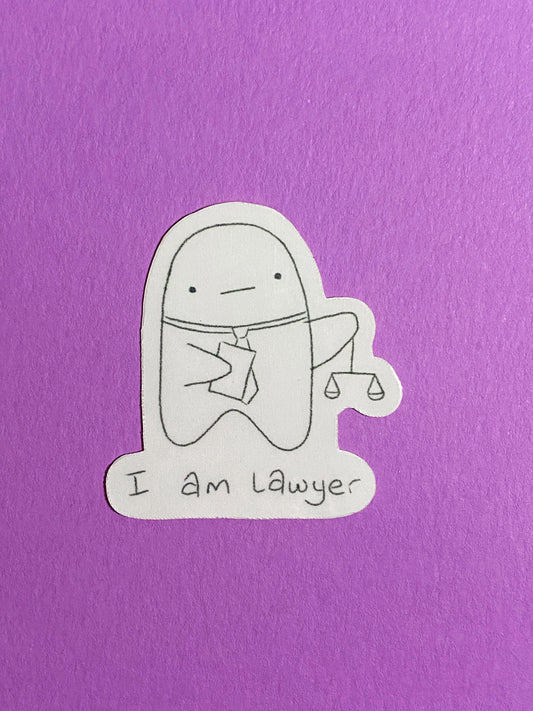 I am lawyer ghostie sticker