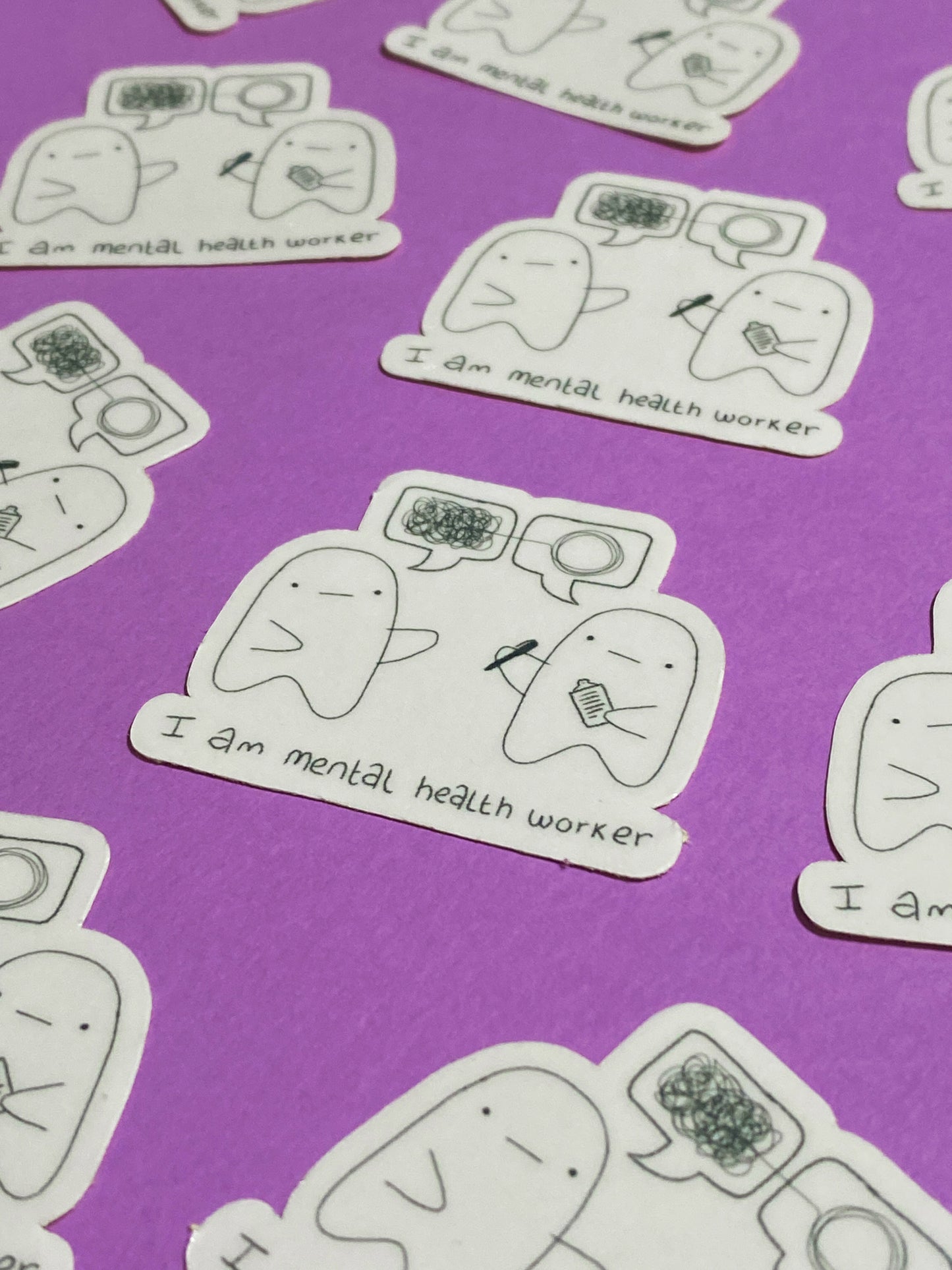 I am mental health worker ghostie sticker