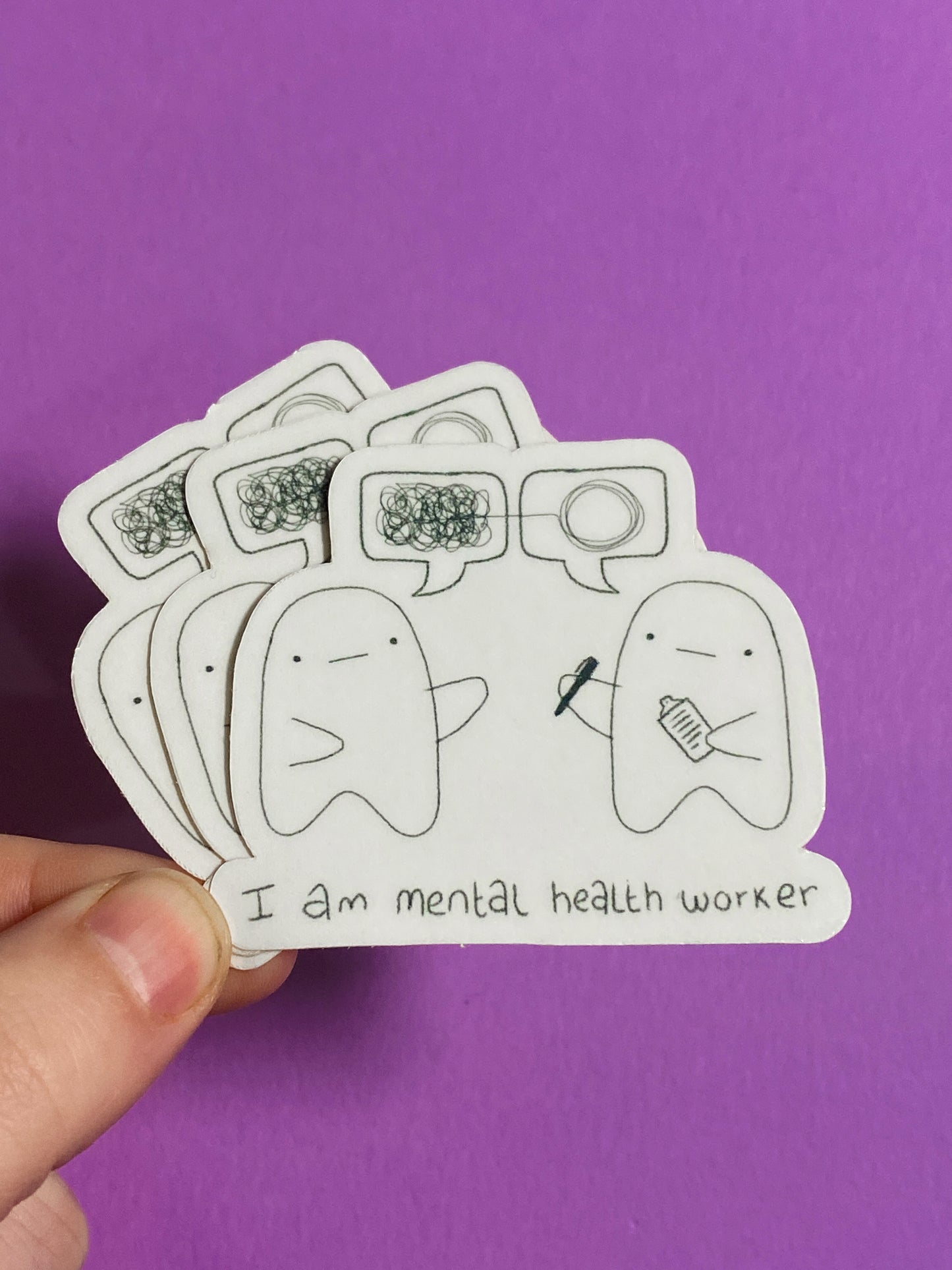 I am mental health worker ghostie sticker