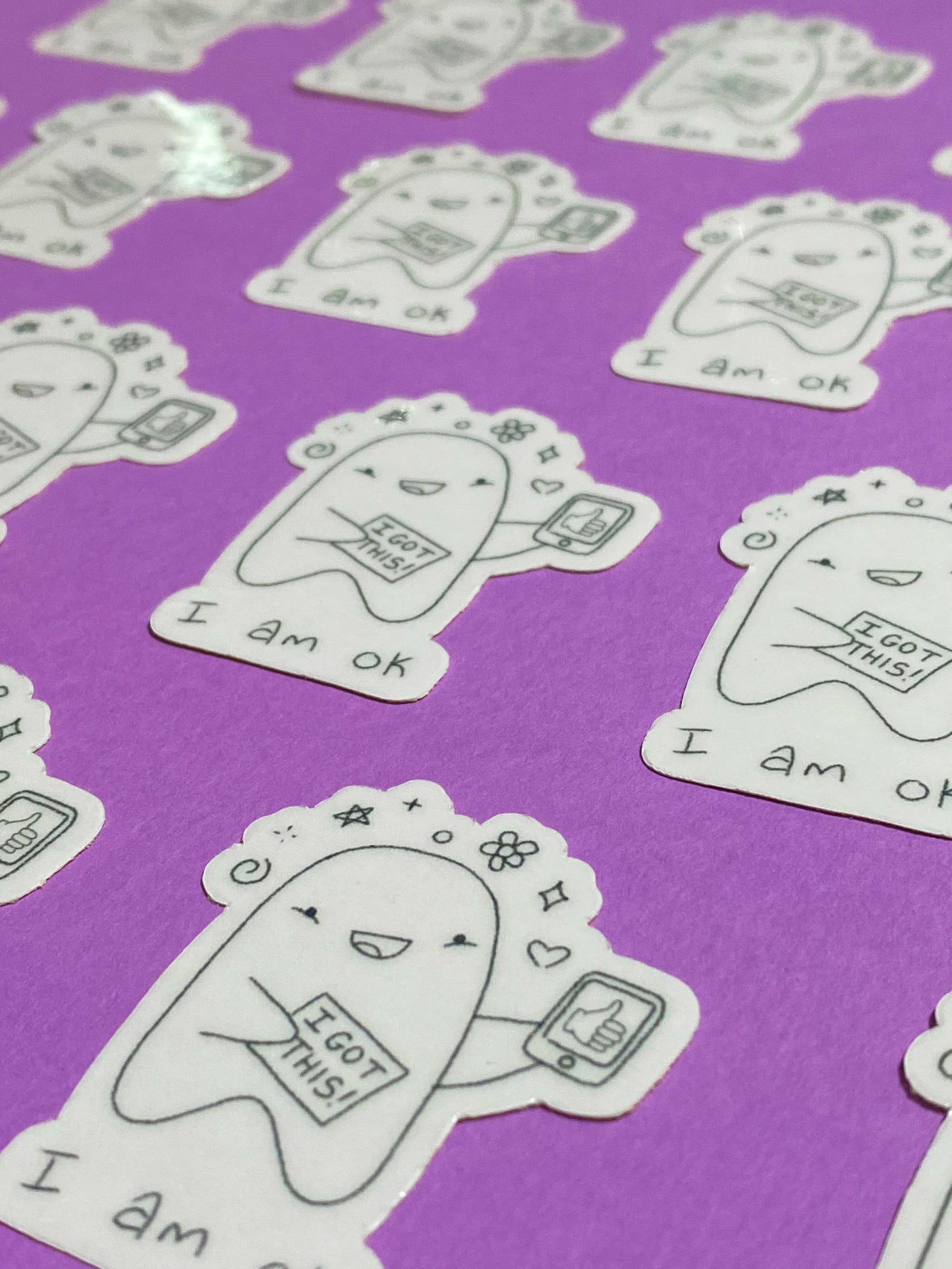 I am ok ghostie sticker