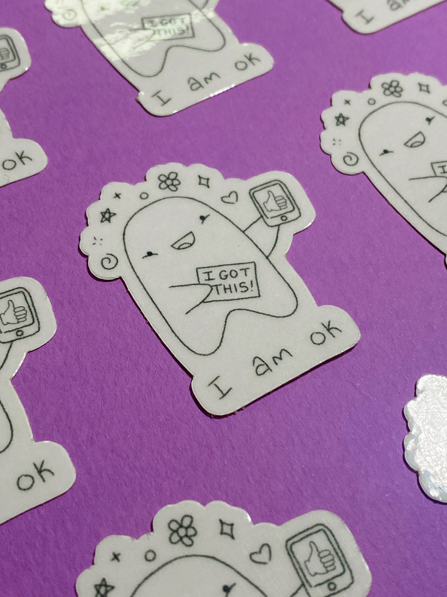 I am ok ghostie sticker