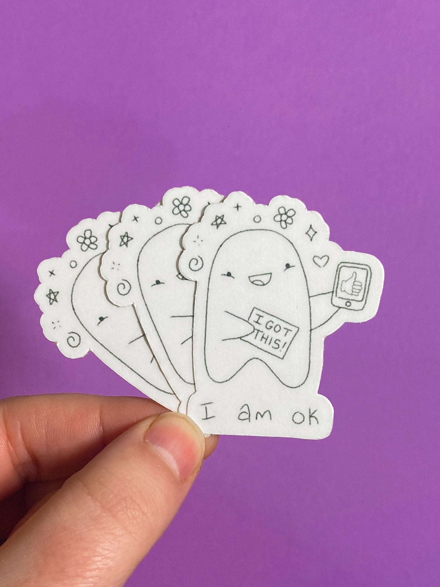 I am ok ghostie sticker