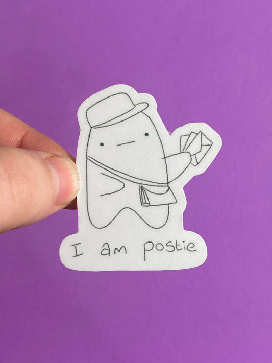 I am postie ghostie sticker