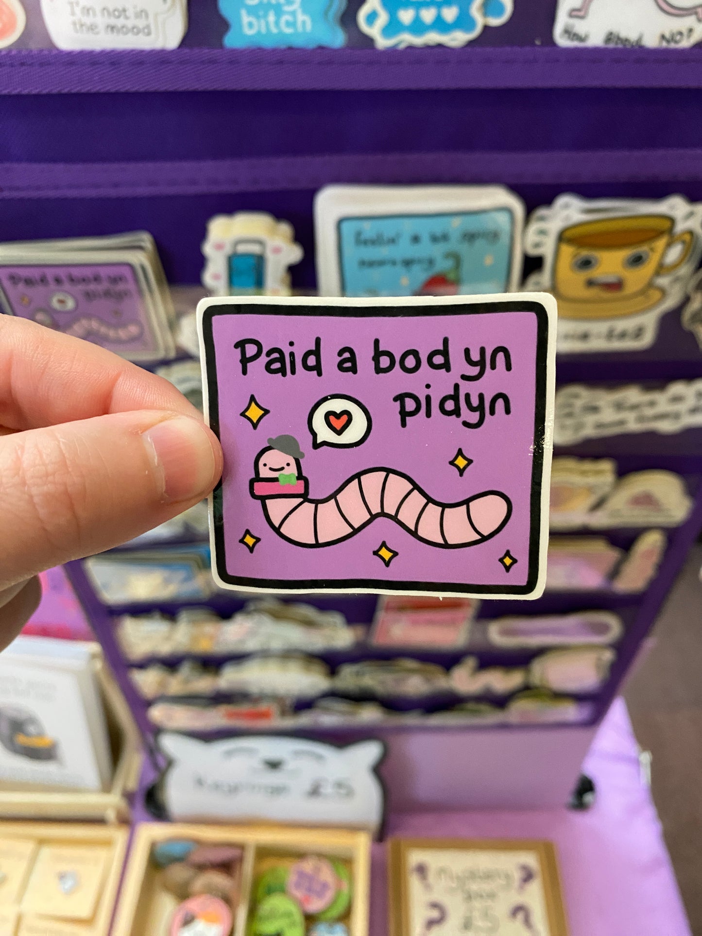 Paid a bod yn pidyn (Don't be a d*ck) sticker