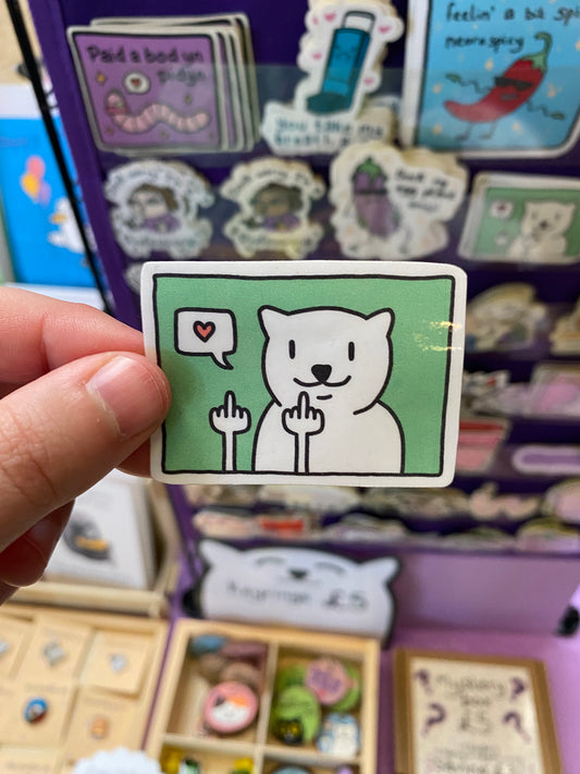 Rude cat sticker