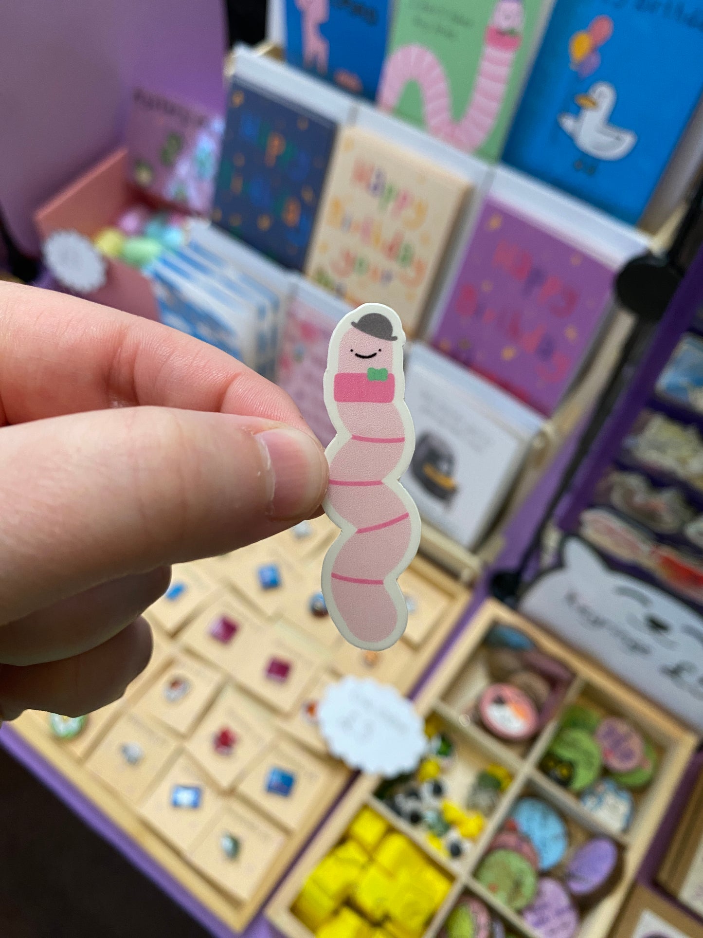 Straight wilfred the worm sticker