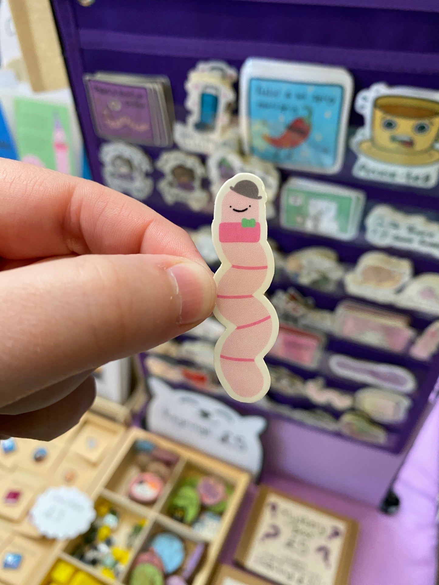 Straight wilfred the worm sticker