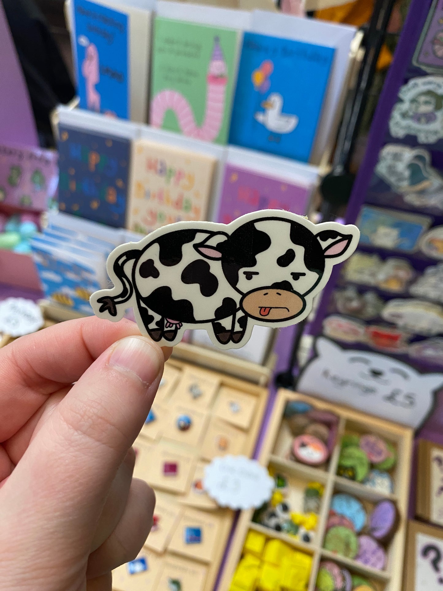 Grumpy cow sticker