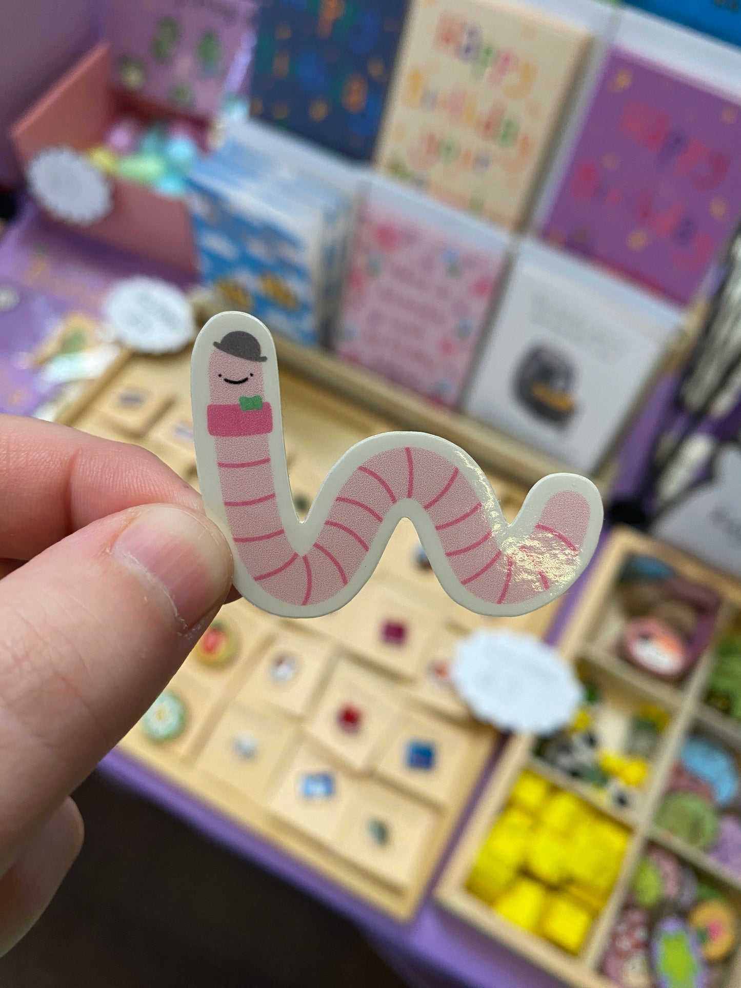 Wriggly wilfred the worm sticker
