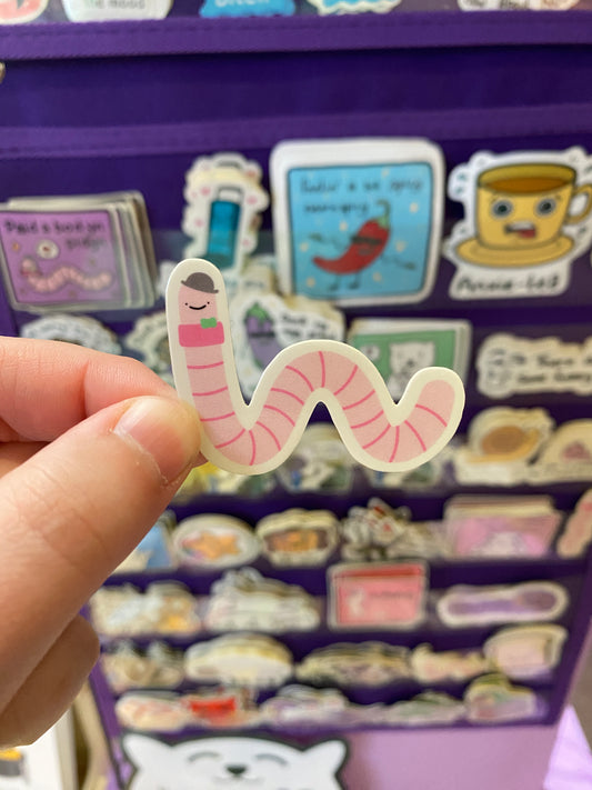 Wriggly wilfred the worm sticker