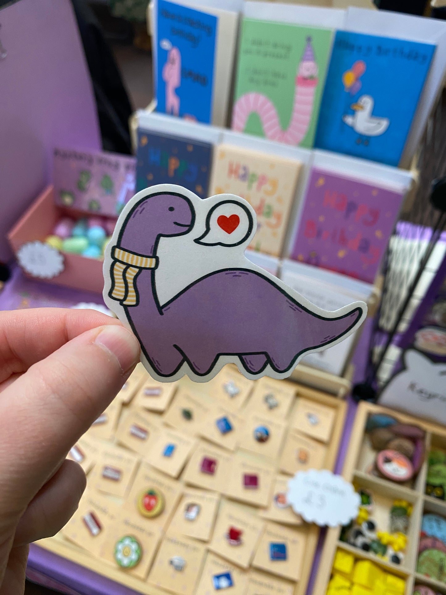 Purple bronotsaurus sticker