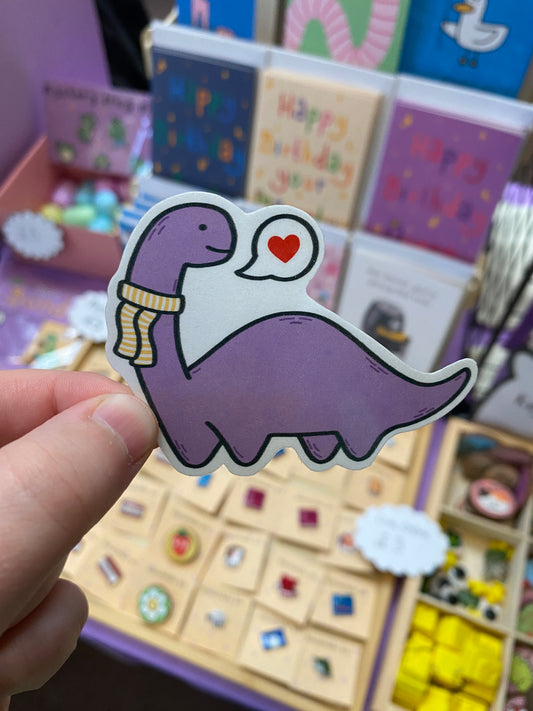 Purple bronotsaurus sticker