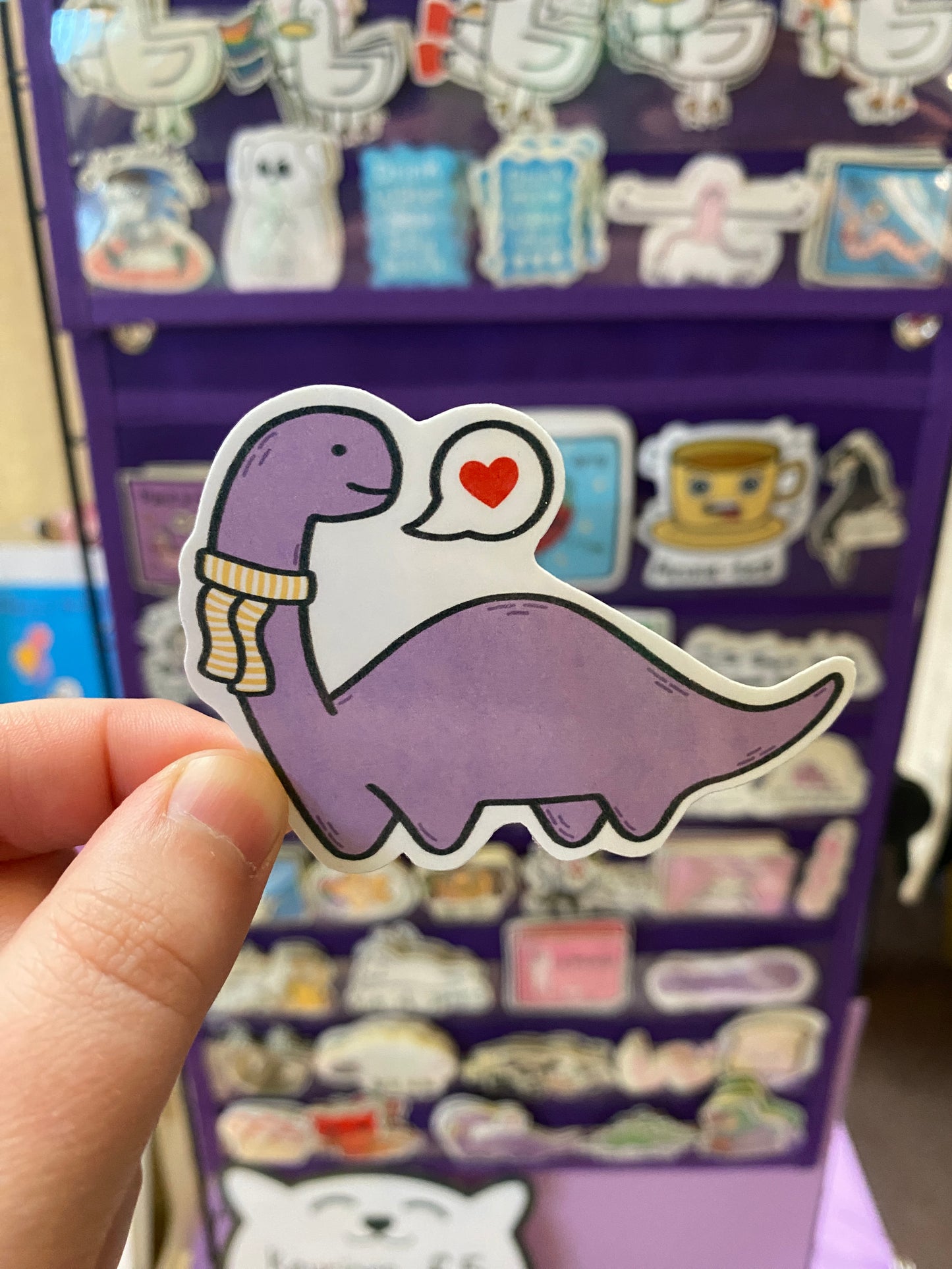 Purple bronotsaurus sticker