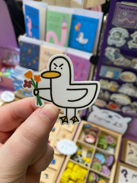 Kevin the duck sticker - Flower edition