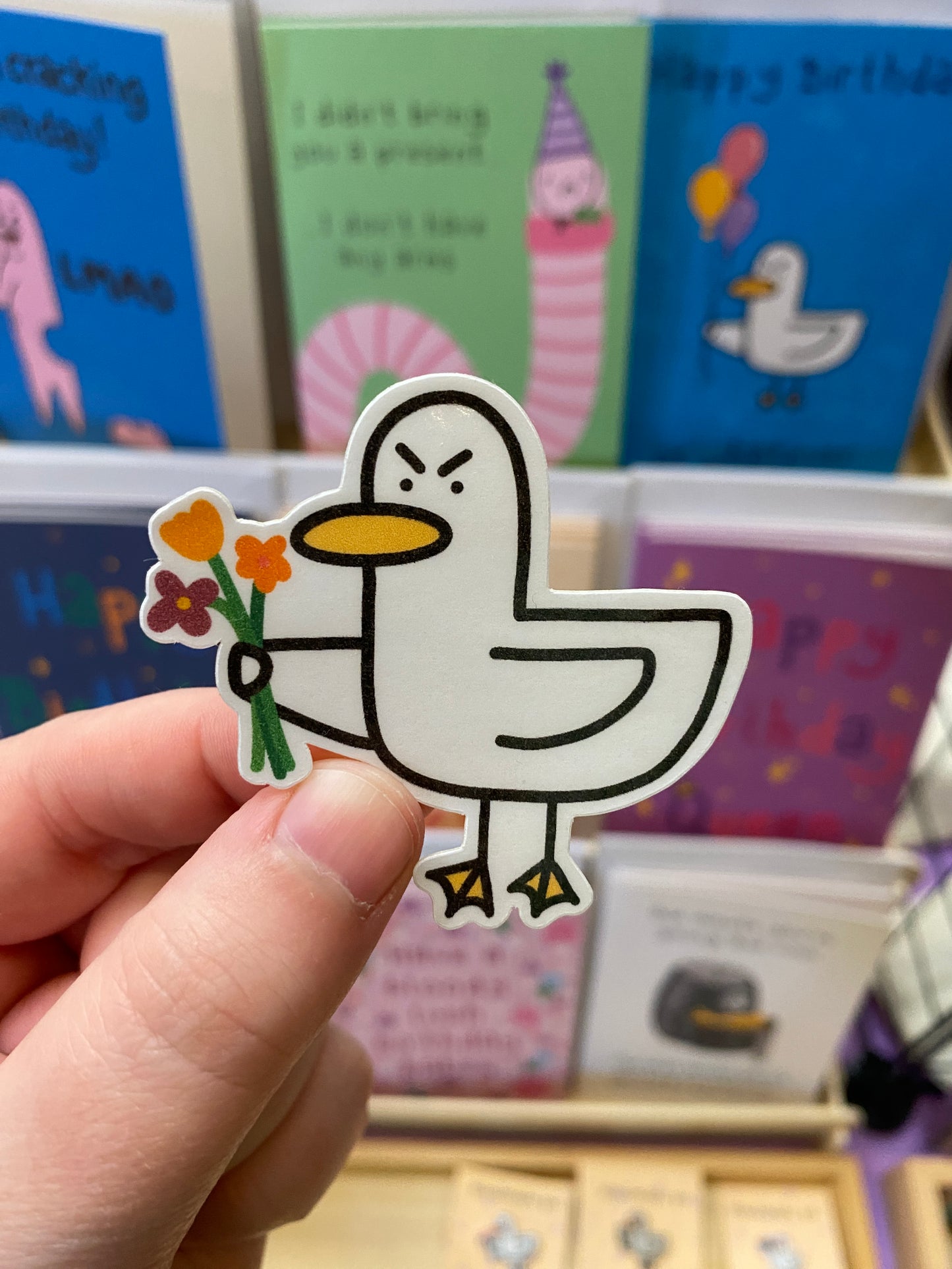 Kevin the duck sticker - Flower edition