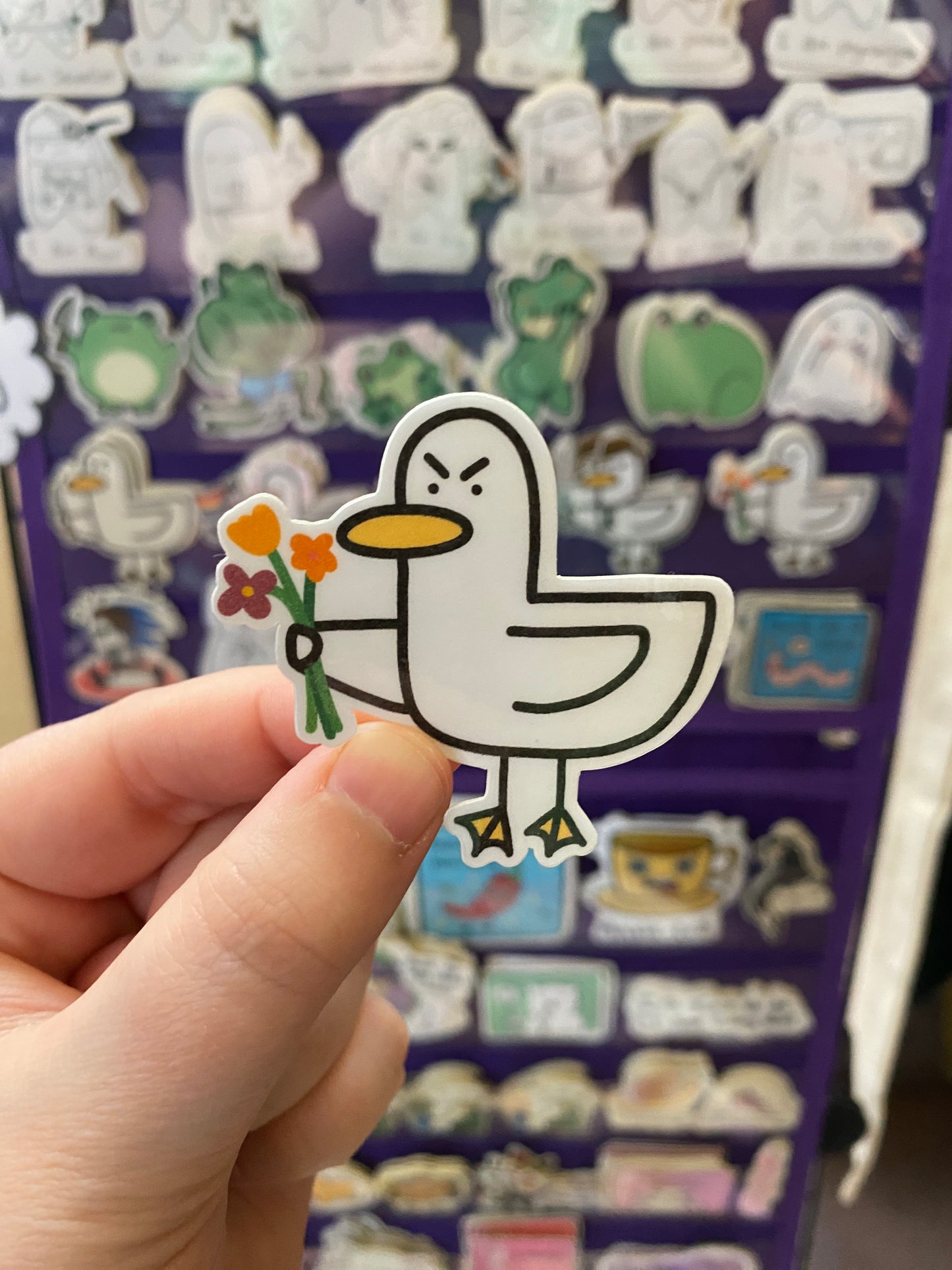 Kevin the duck sticker - Flower edition