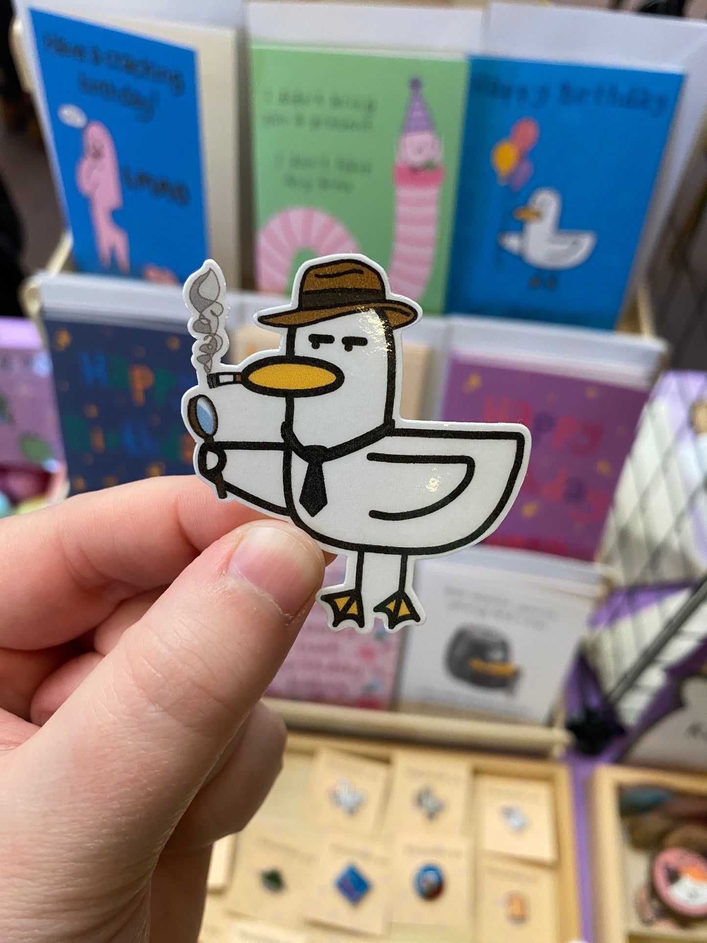 Kevin the duck sticker - Detective edition