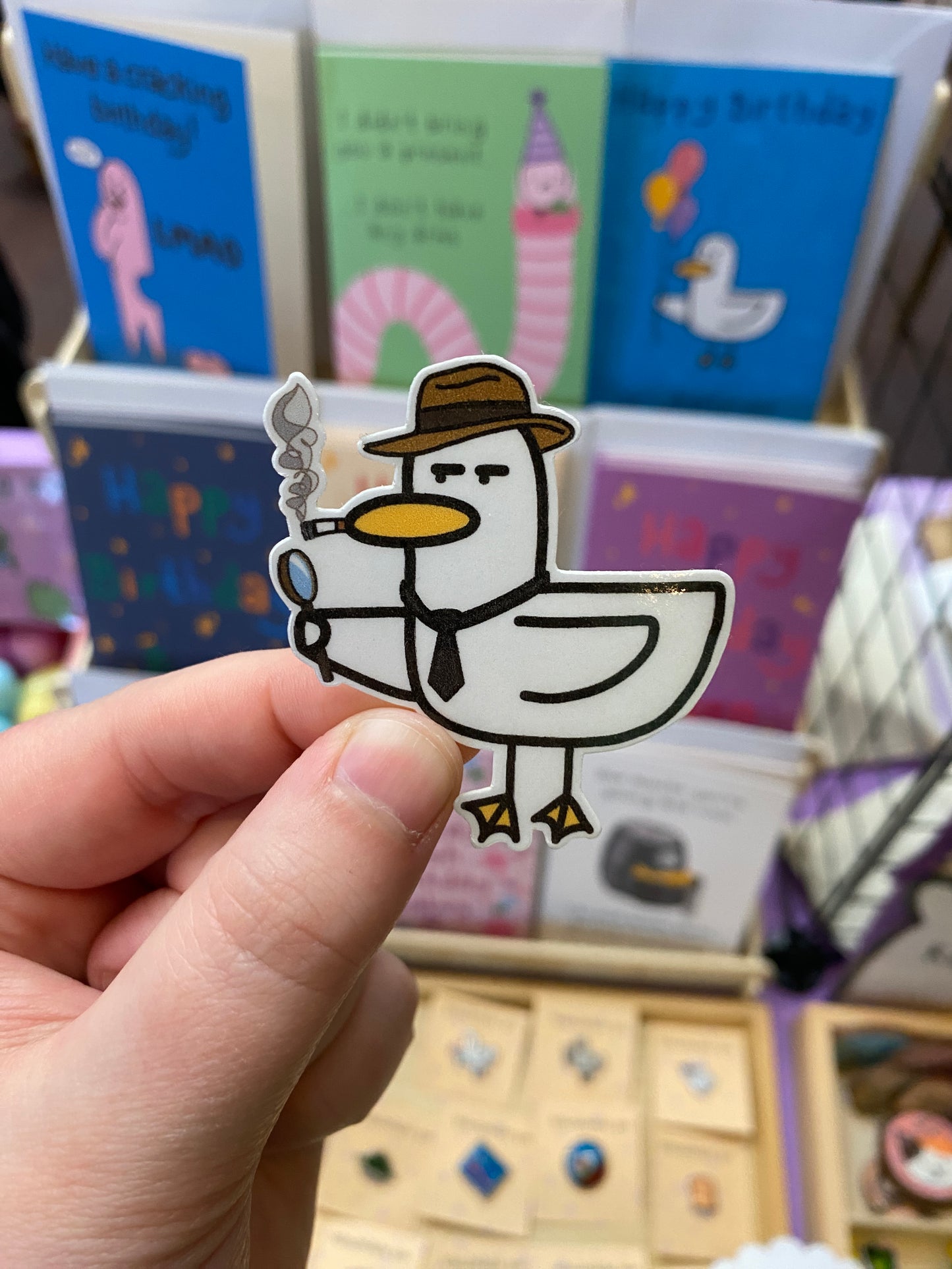 Kevin the duck sticker - Detective edition