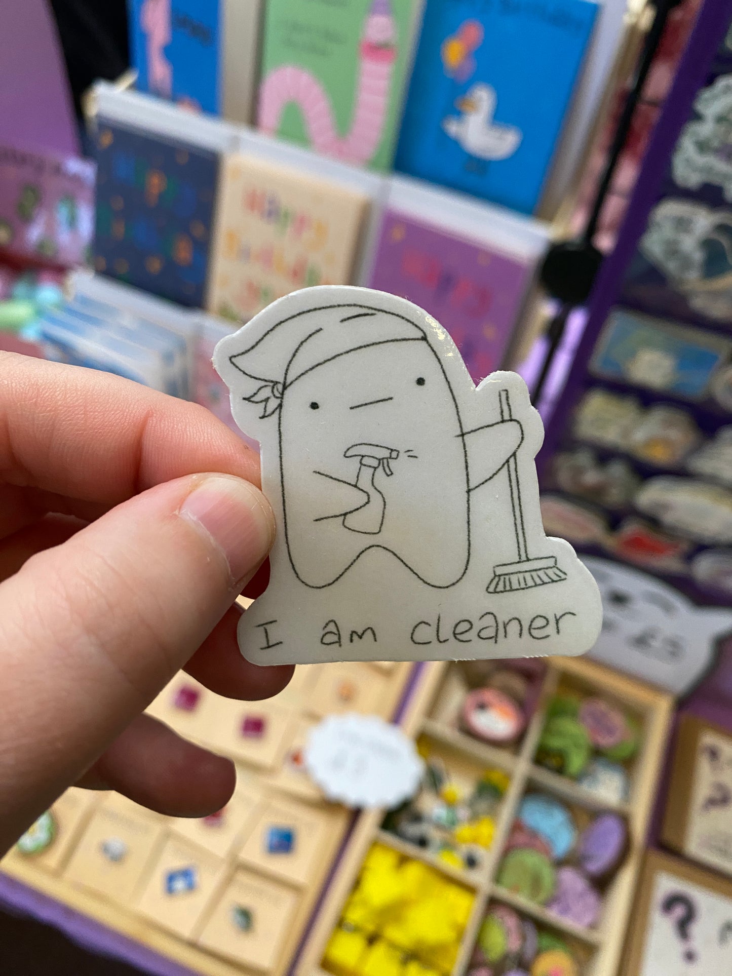 I am cleaner ghostie sticker